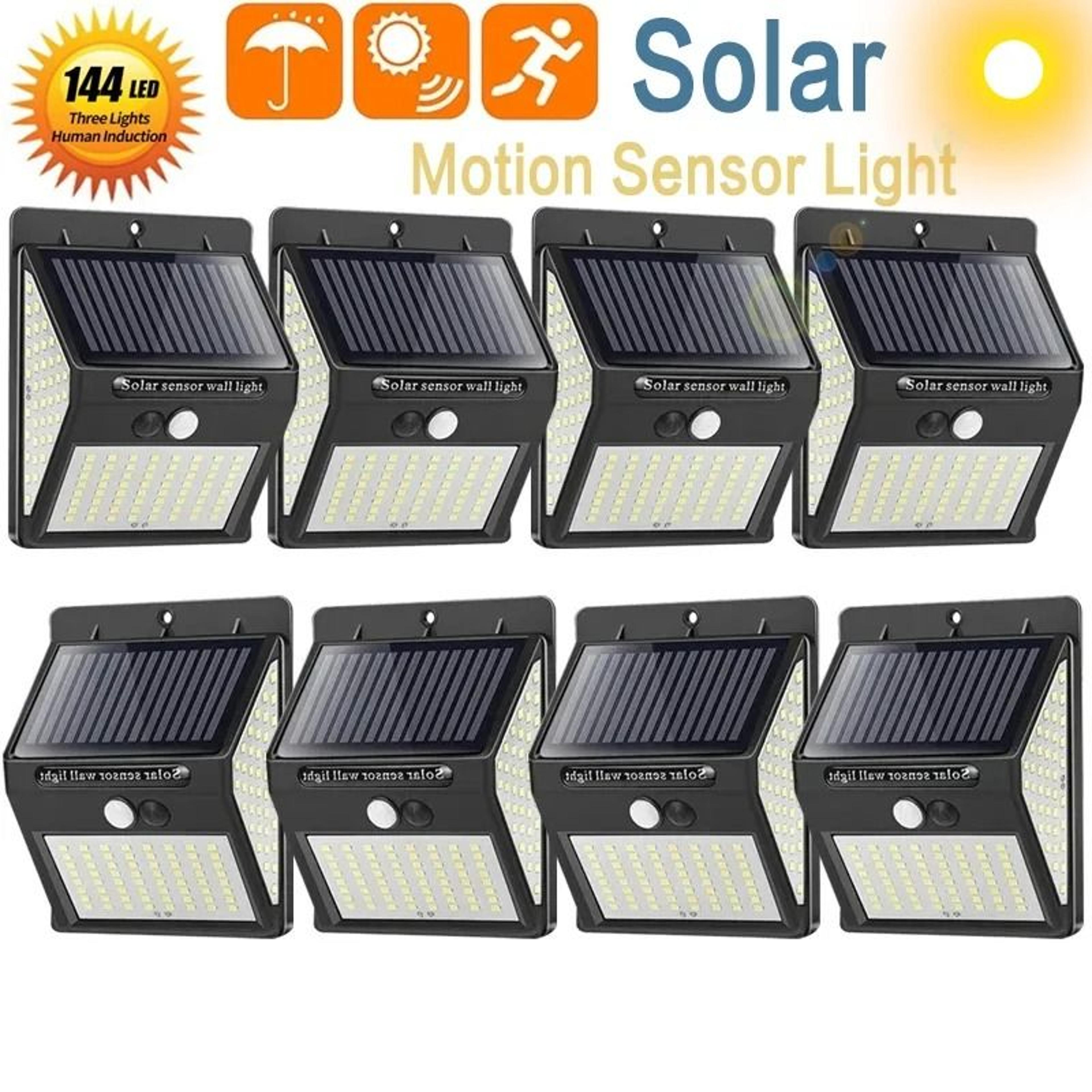 144 led wireless solar pir motion sensor light waterproof outdoor wall lamp for garden street yard decor