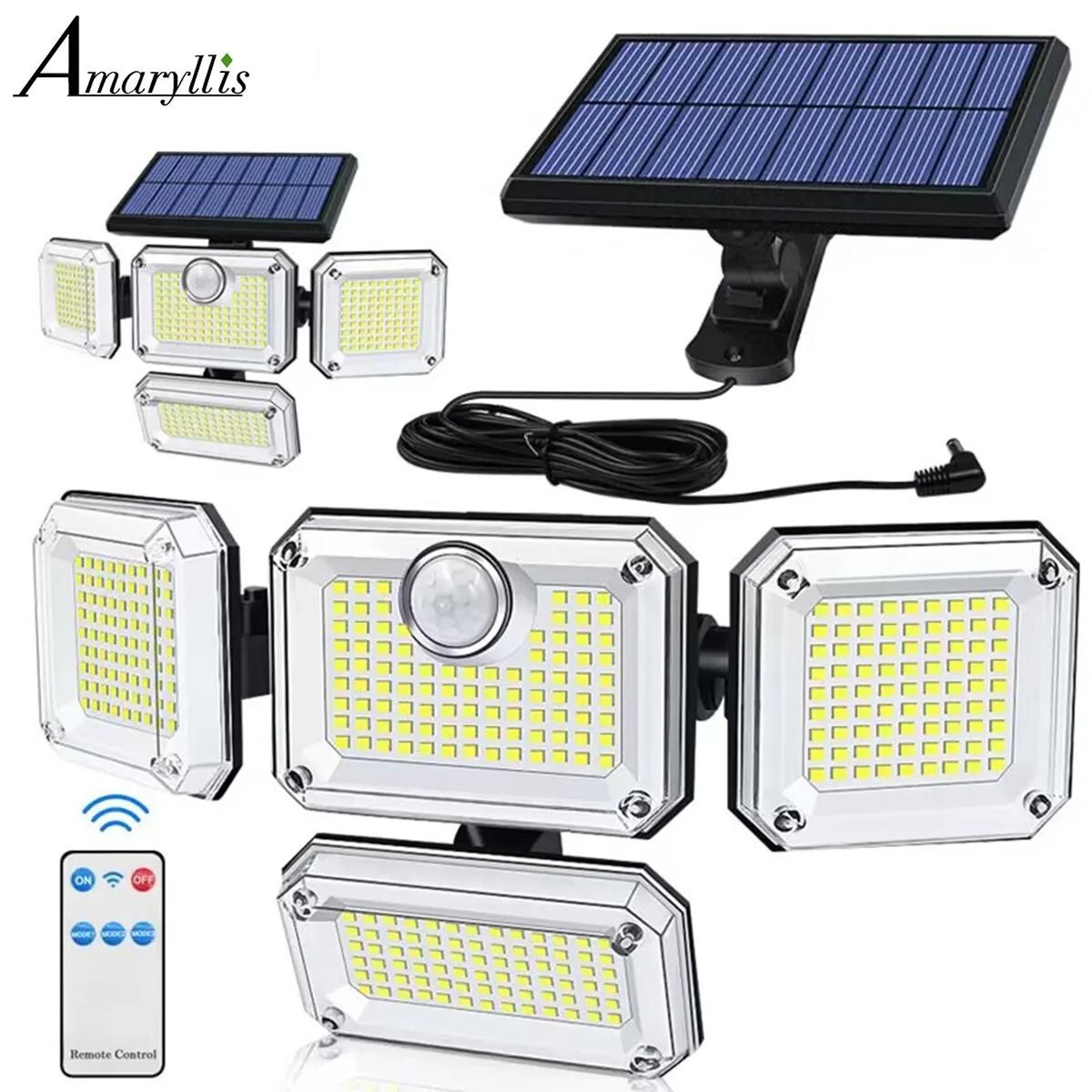 20w solar powered 122 or 333 led flood light ip65 waterproof outdoor indoor wall lamp with adjustable heads & 3 lighting