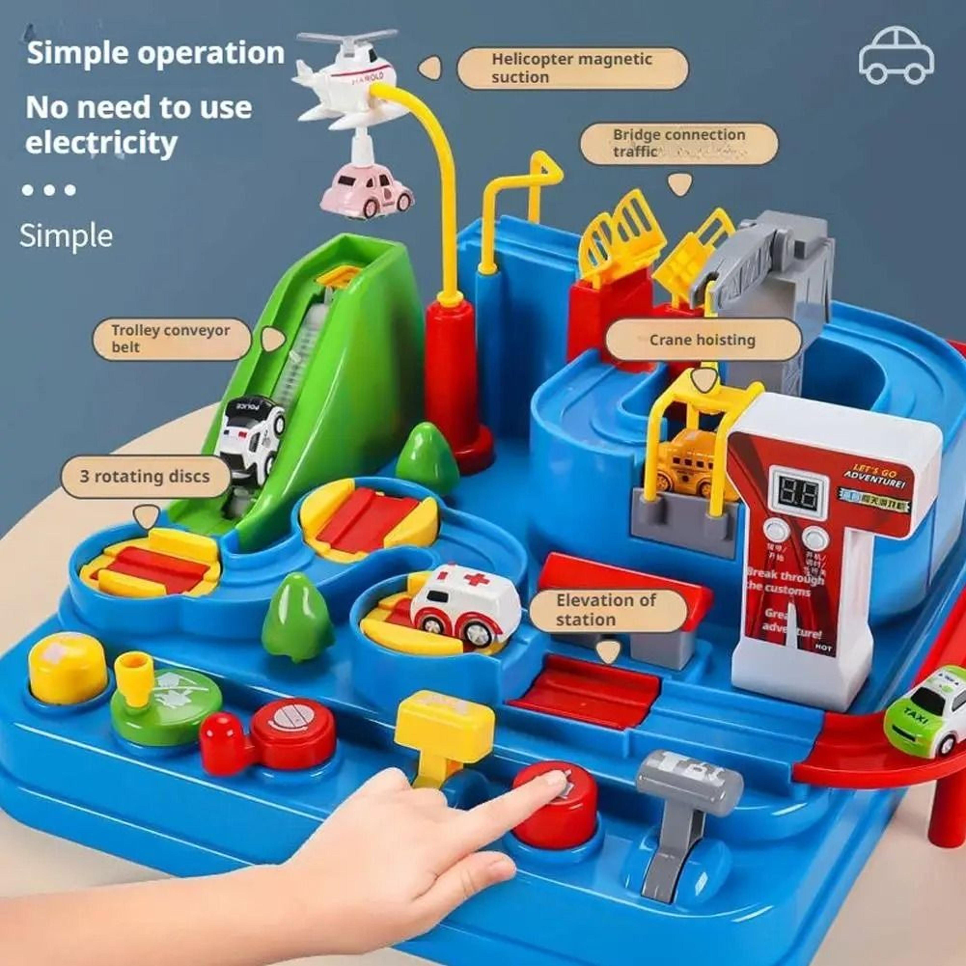 racing rail car track adventure board game educational space & animal rocket toy for kids