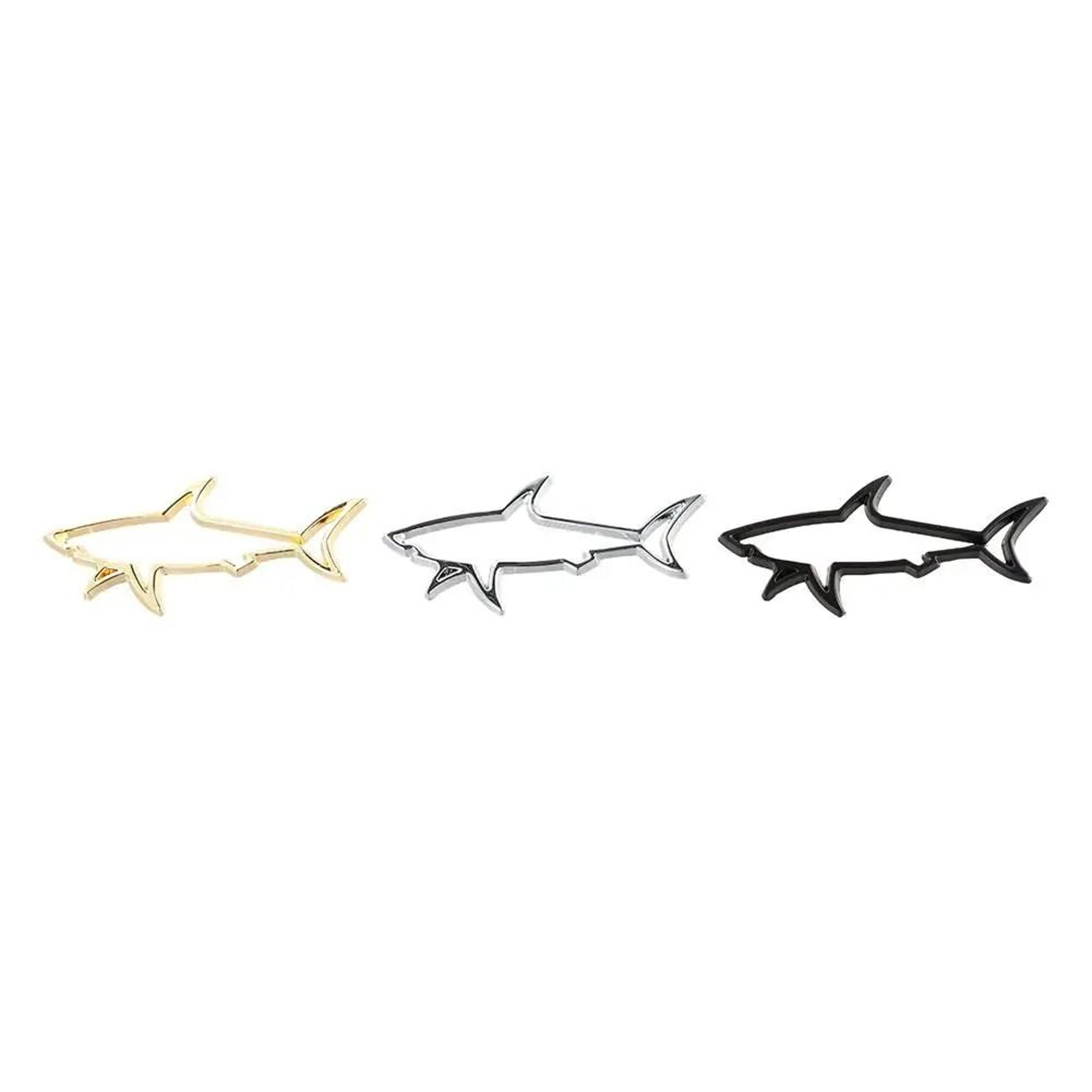 3d metal shark emblem badge decal hollow fish car styling sticker for auto fuel cap