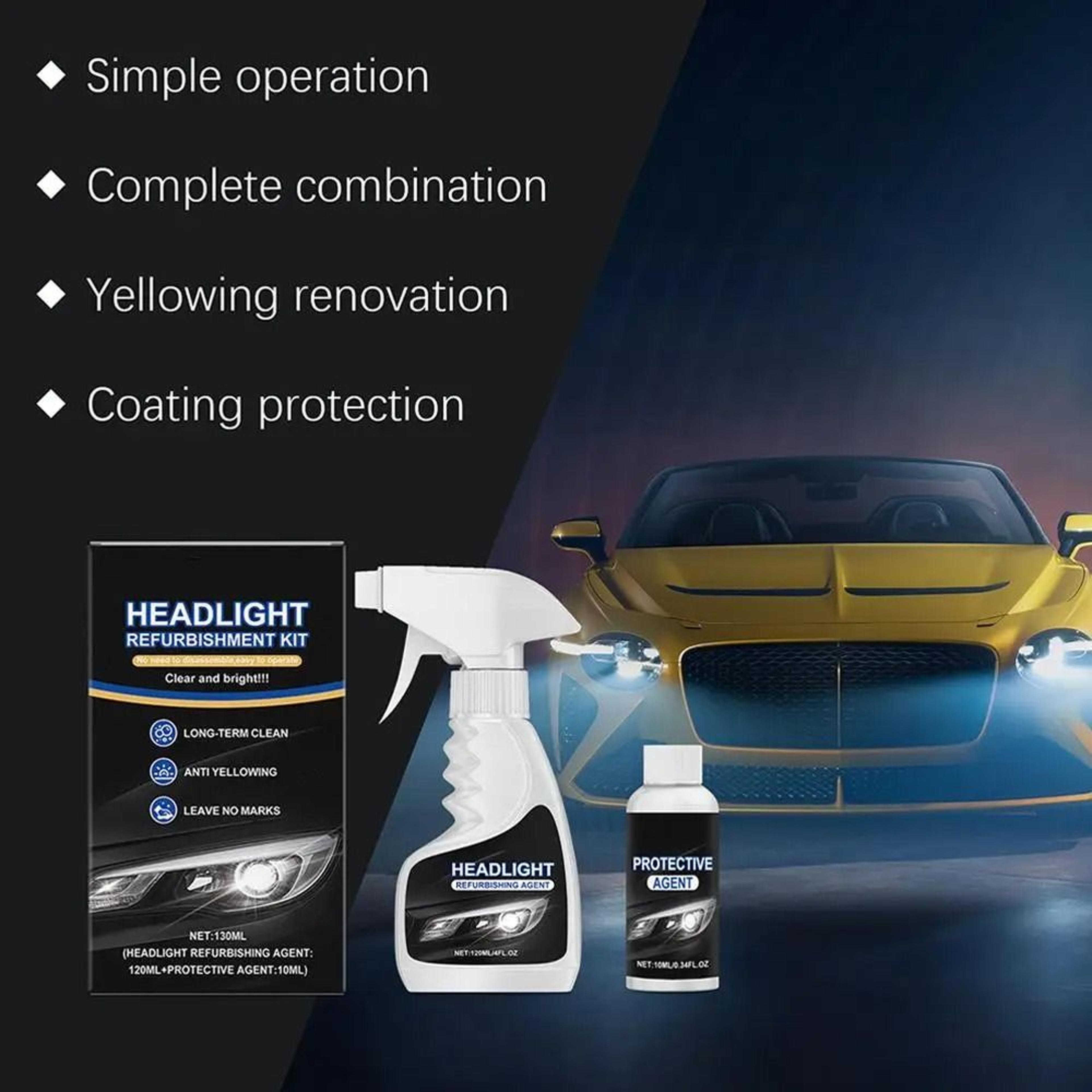 headlight restoration kit scratch repair fluid uv protection high-gloss polishing agent