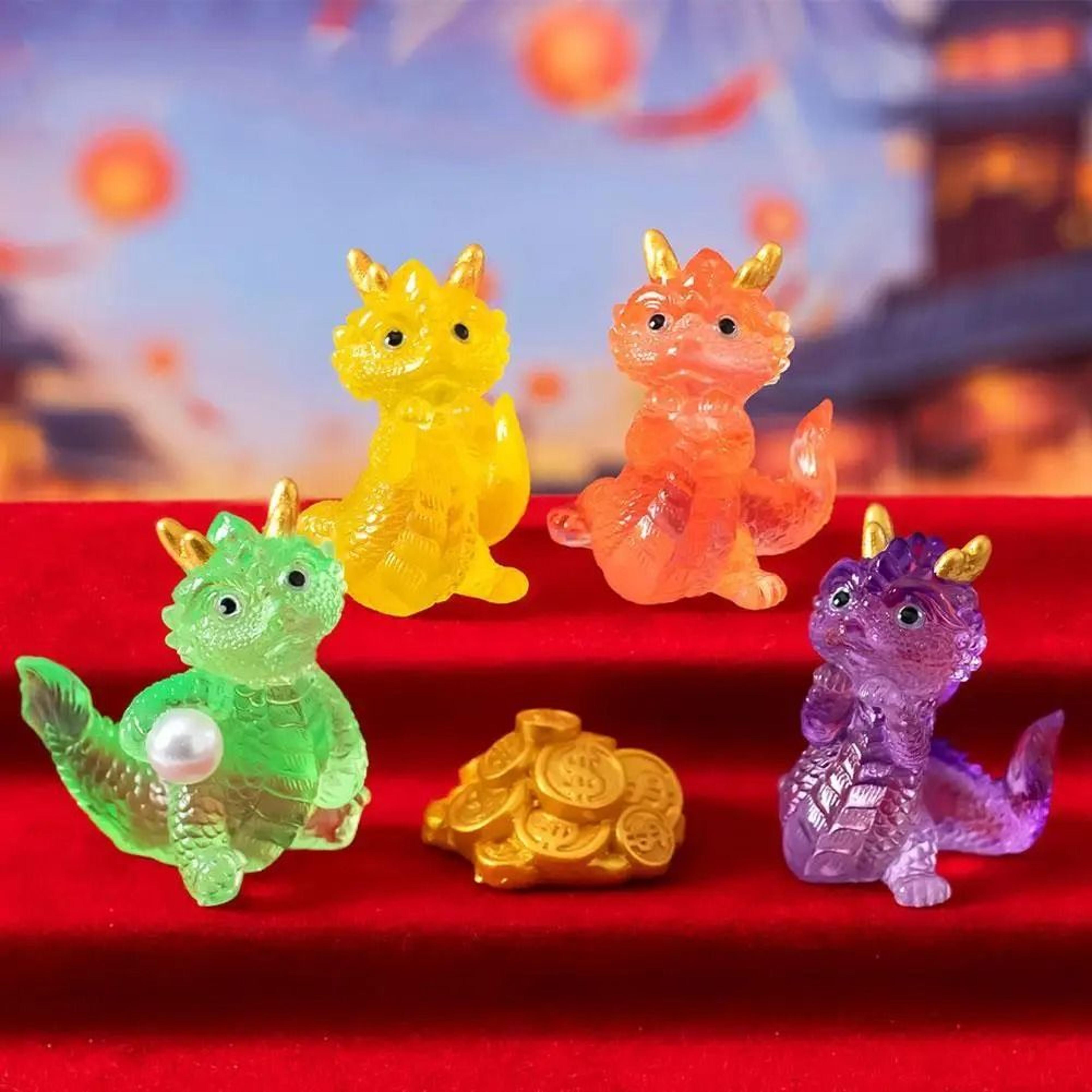 cute mini dragon figurine chinese zodiac small resin statue & home decor miniature