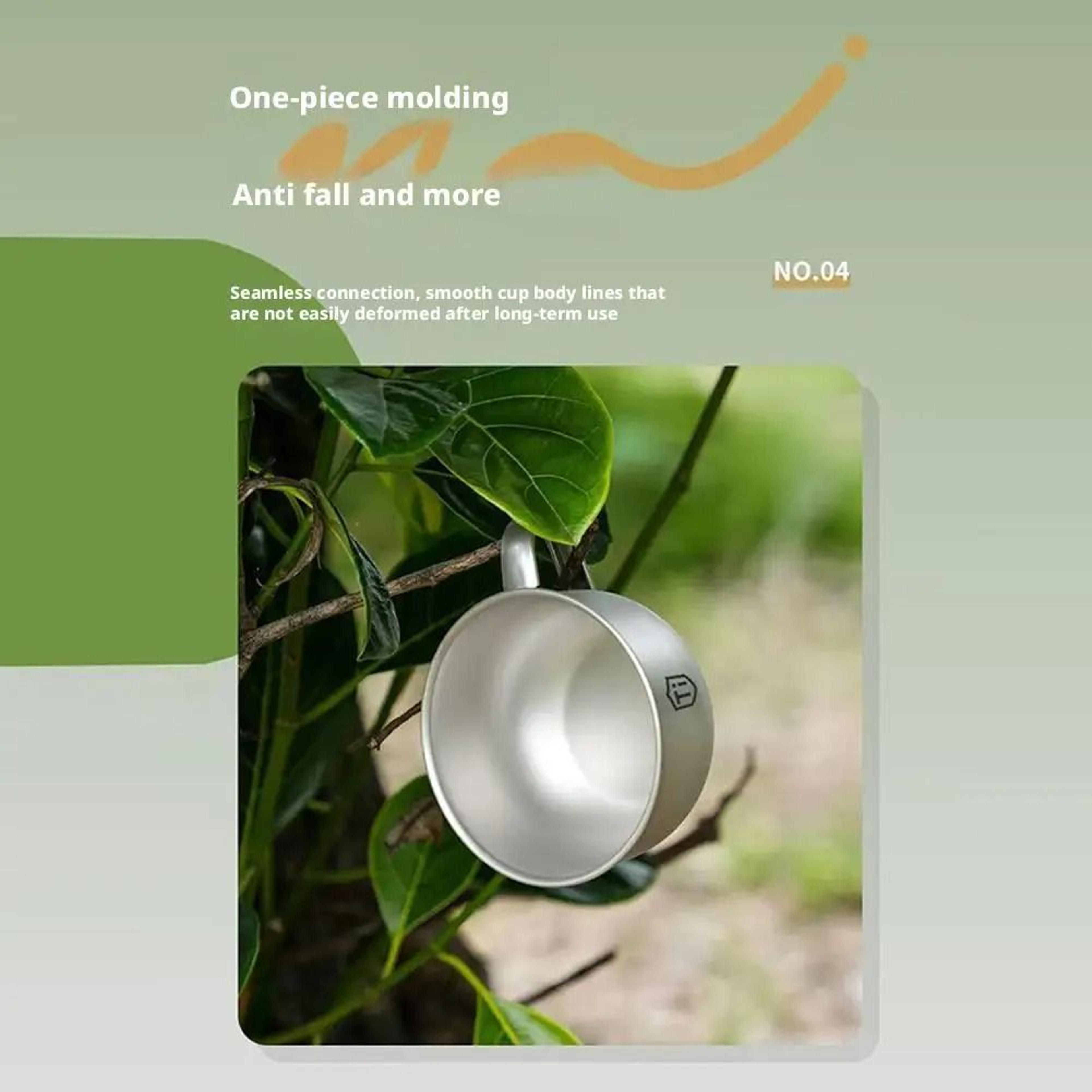ultra-lightweight titanium alloy camping water cup portable tea & coffee mug