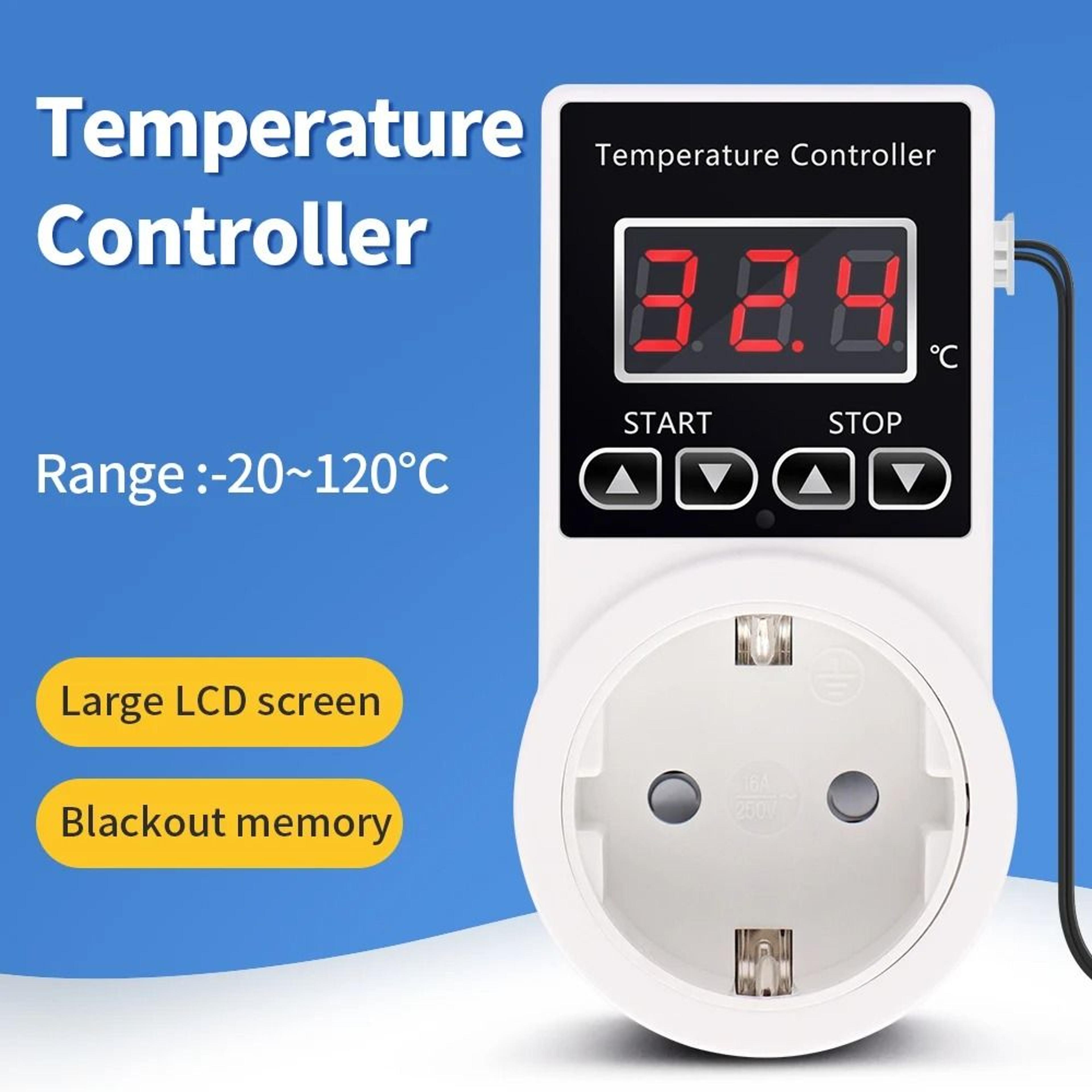 digital temperature controller eu plug thermostat socket outlet with sensor probe