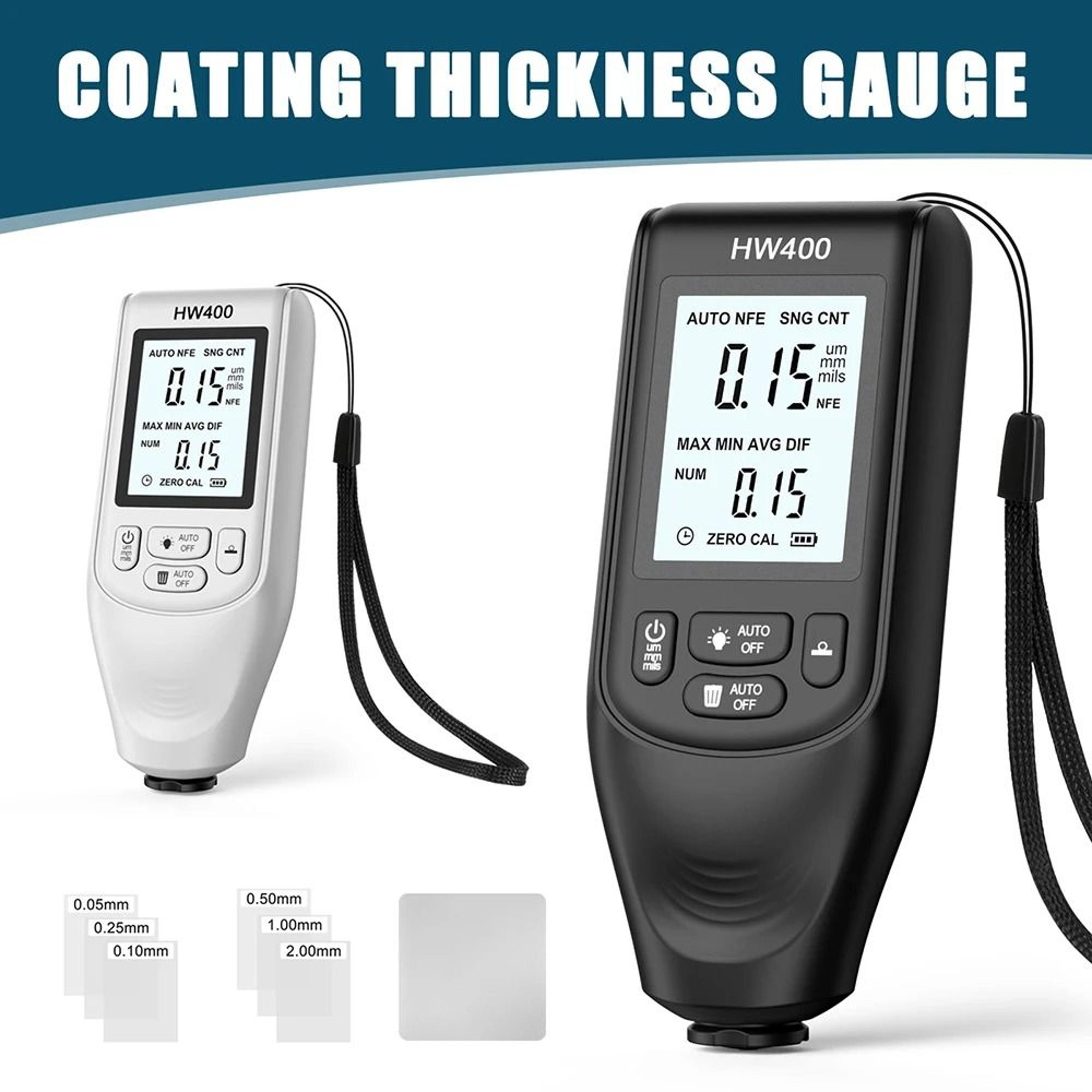 hw400 car paint thickness tester digital auto coating thickness gauge meter for fe/nfe