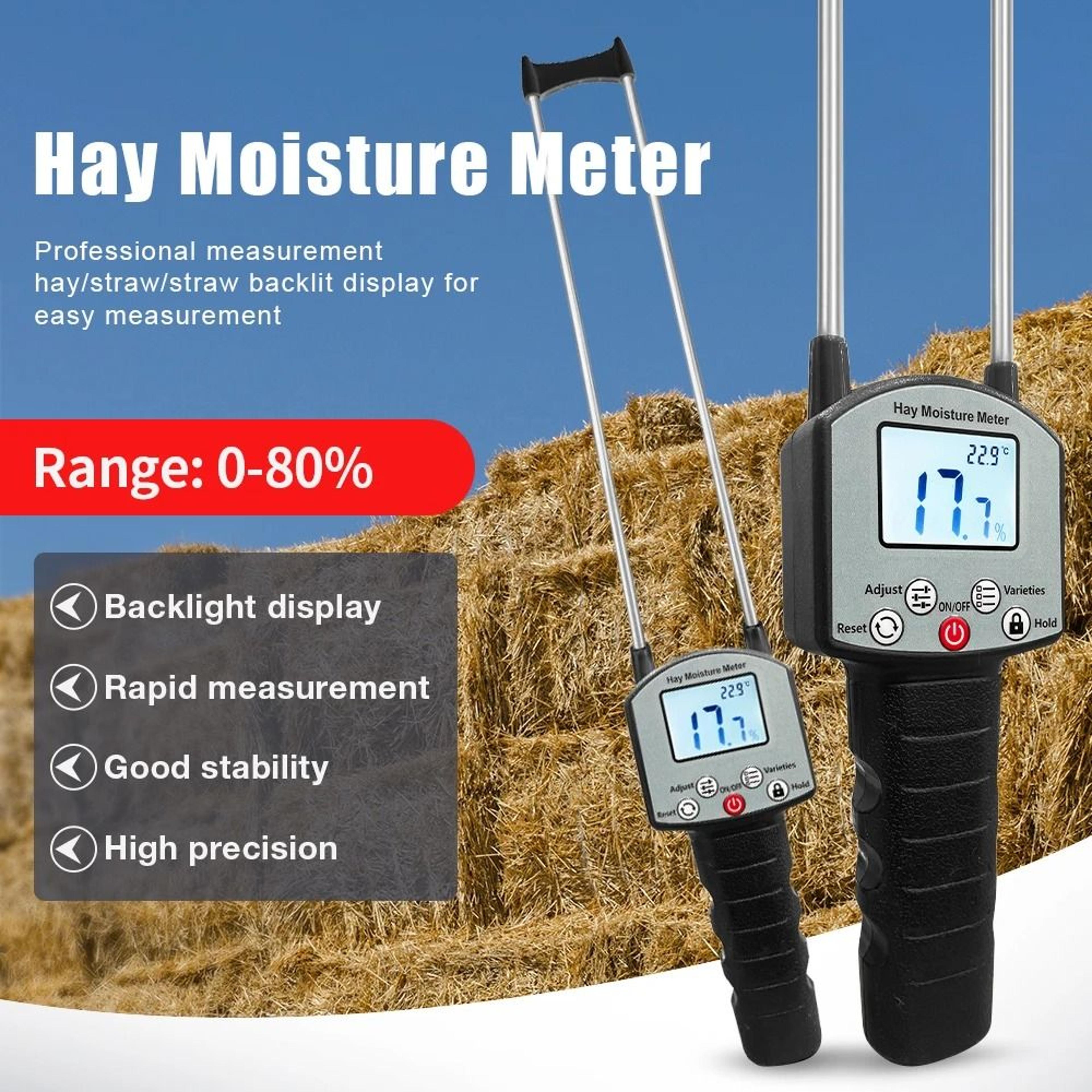 tk100h portable hay moisture meter for cereal straw, bran, forage grass & bamboo grass