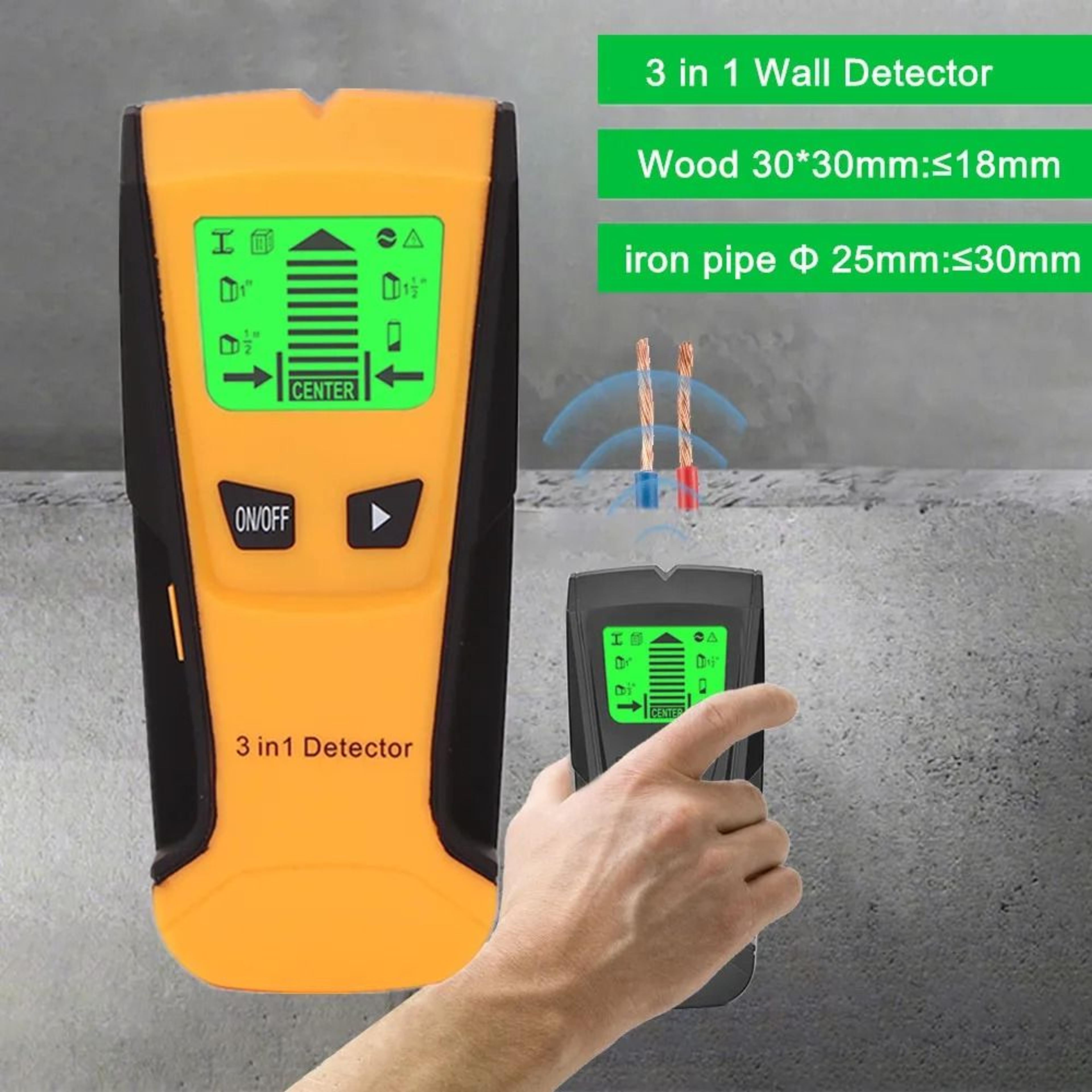 3-in-1 th210 metal detector wall detector digital wall scanner stud finder for wood, metal & live ac wires