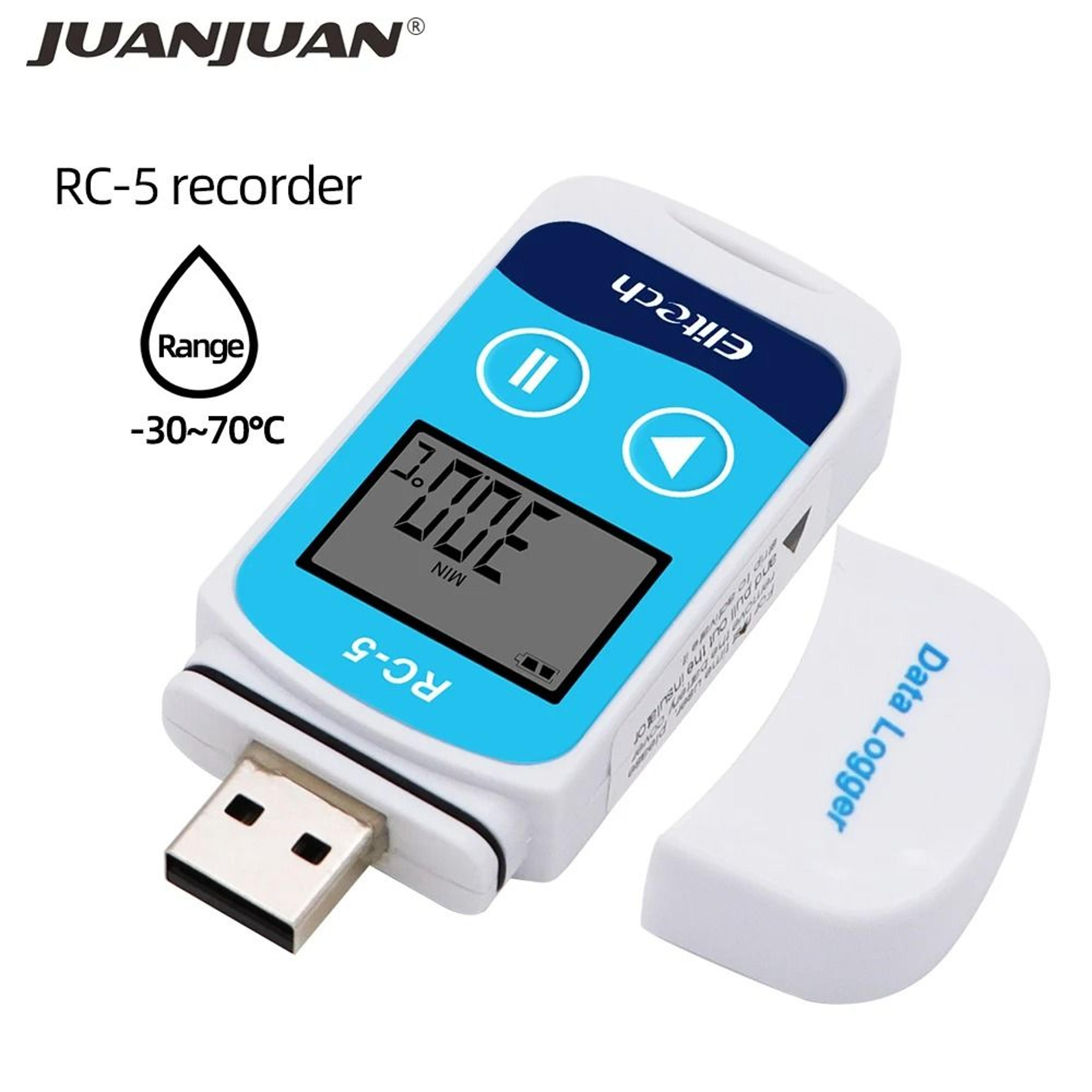 high-precision digital temperature & humidity data logger with internal sensor & pdf report for cold chain