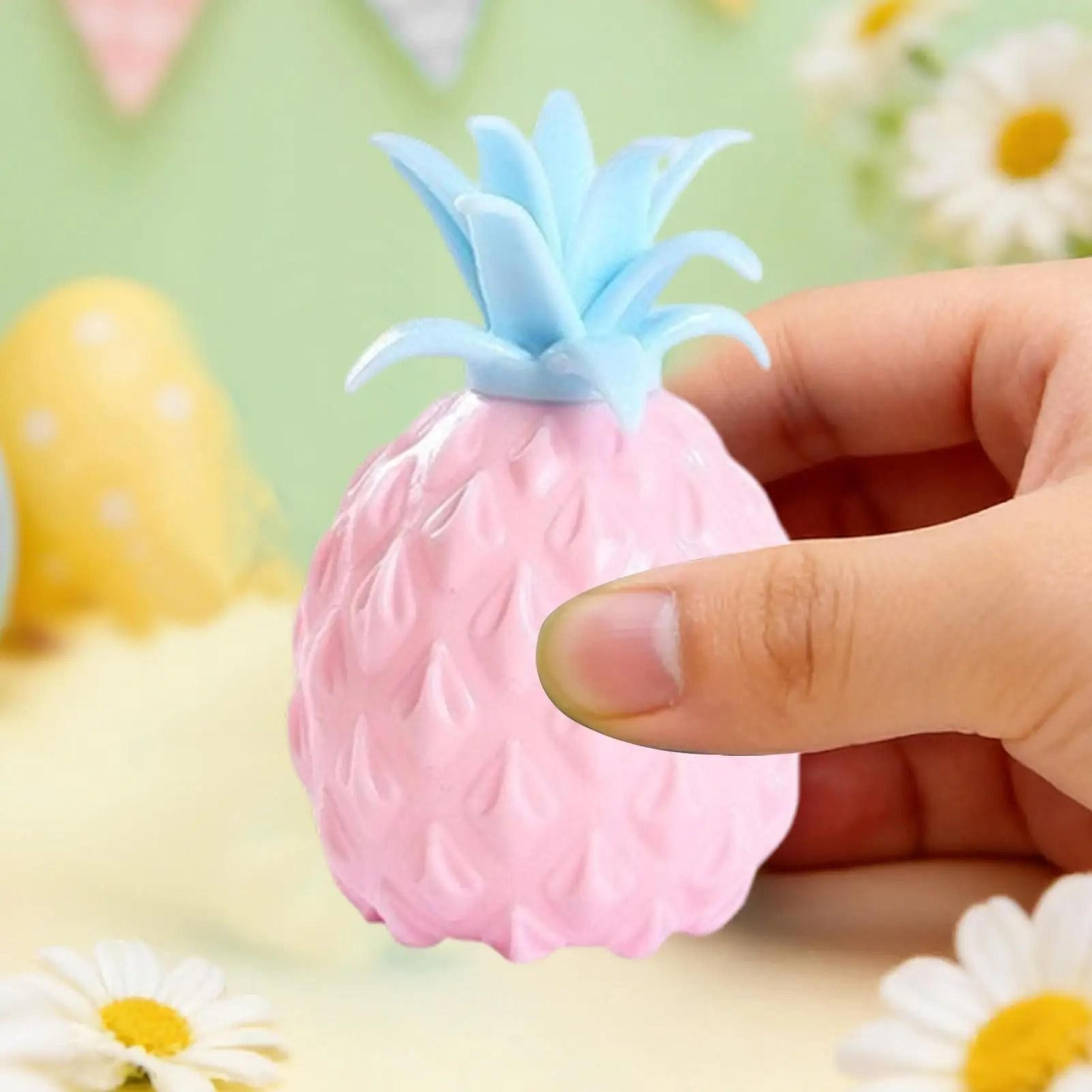 pineapple design stretchable squeeze sensory toy portable decompression fidget toy for stress relief