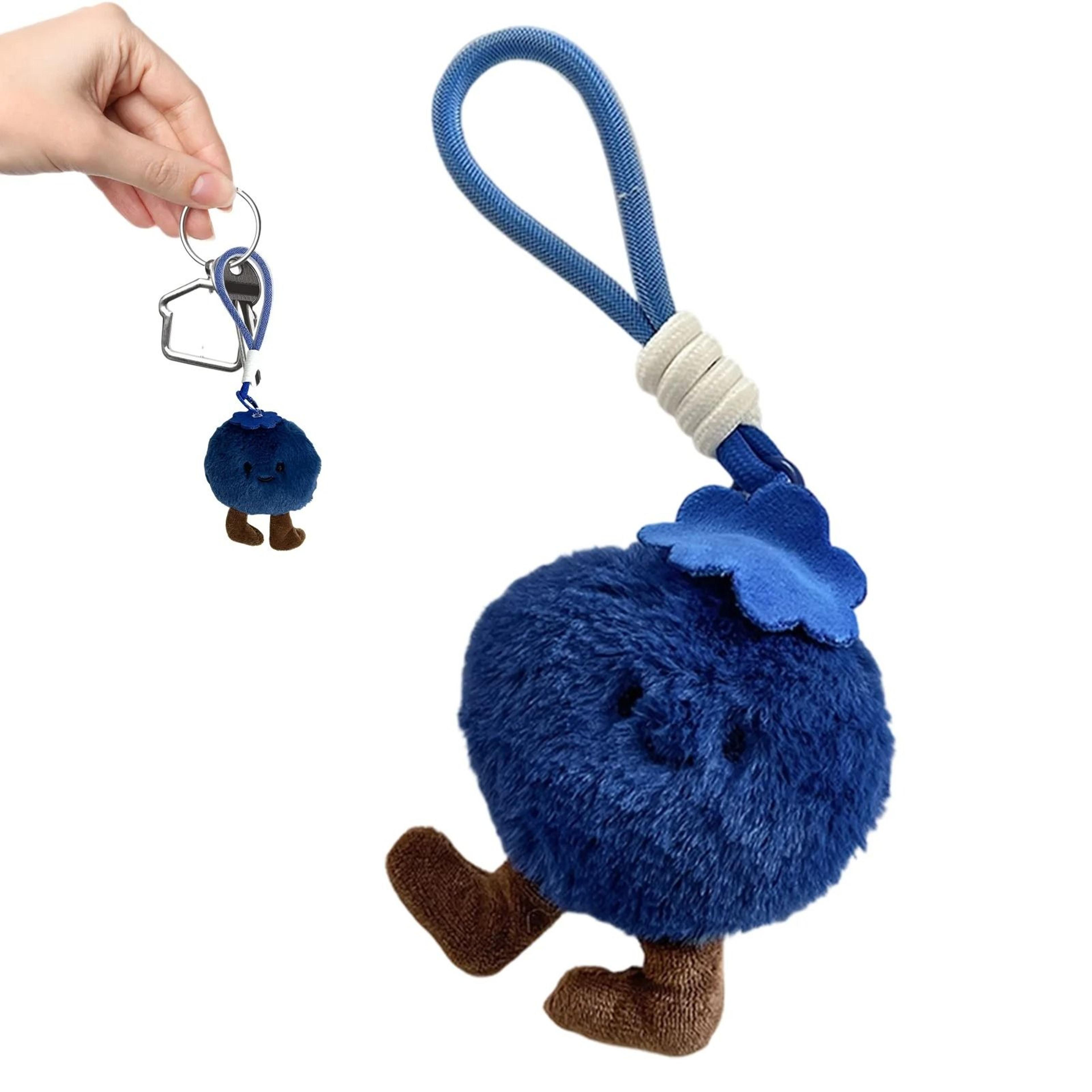 10x8cm blueberry plush bag charm adorable fruit keychain for purse & keys