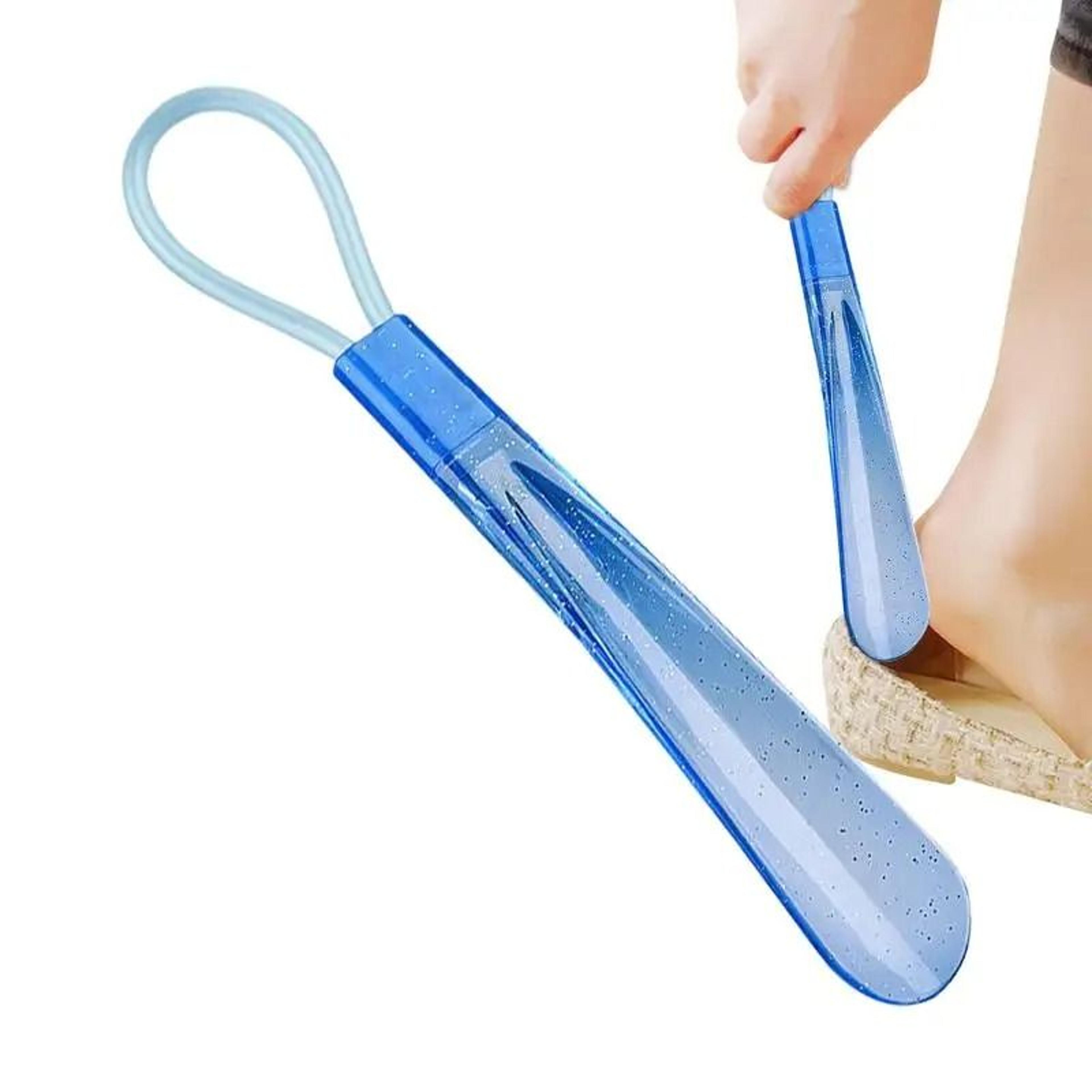 short handle 21cm plastic shoe horn professional shoe aid spoon tool for seniors & kids
