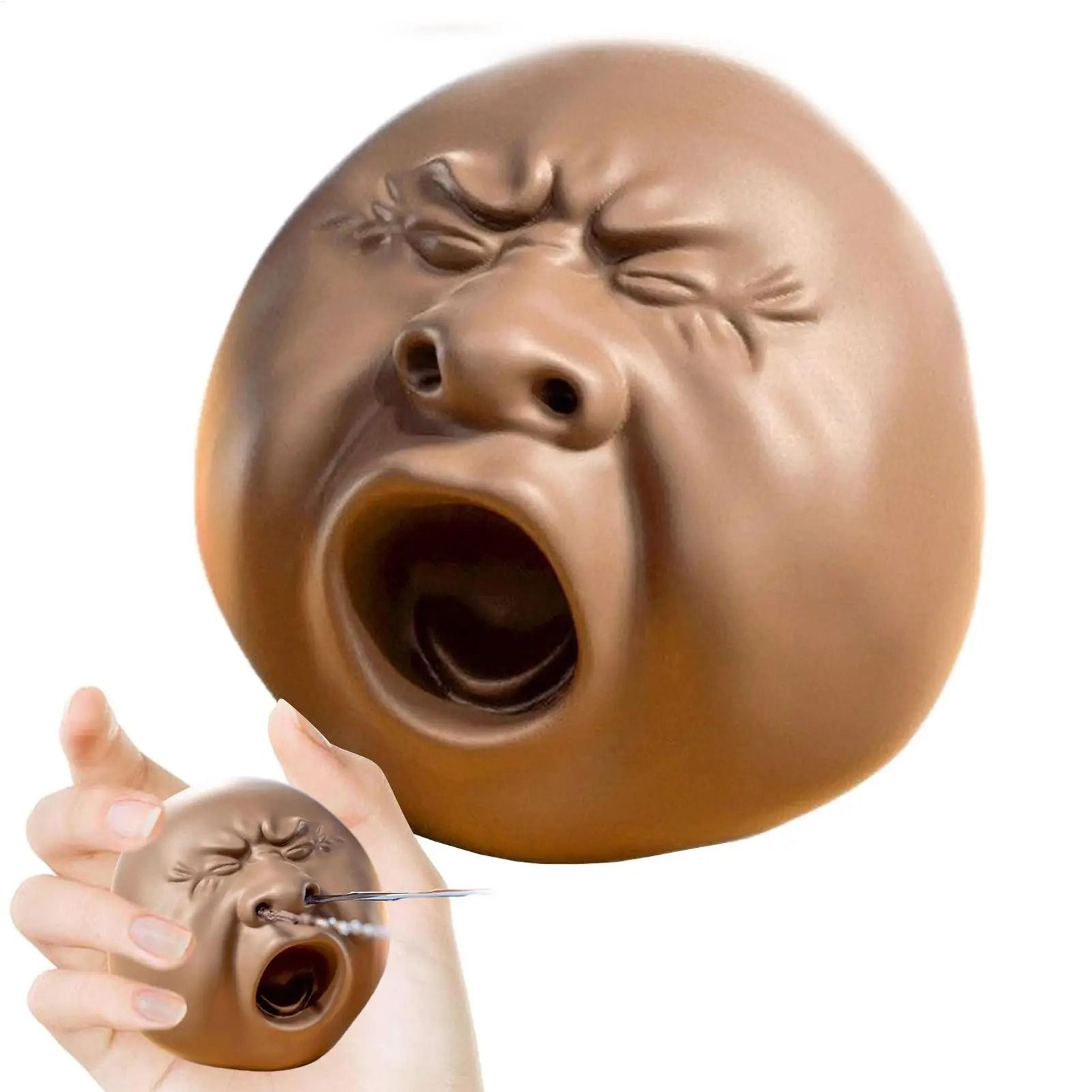 yawning face water sprayer squeeze toy funny squirt expression novelty toy for kids & party favors