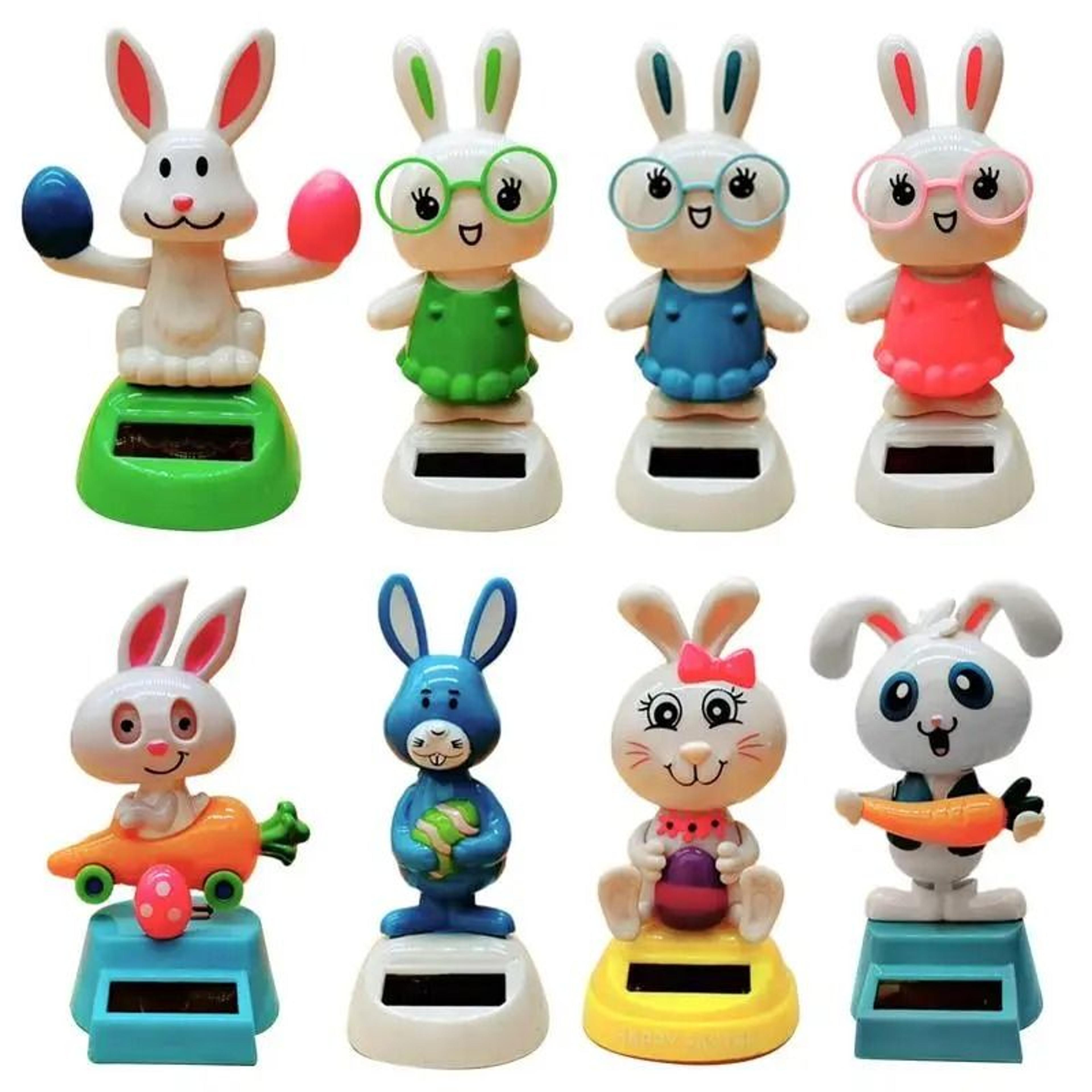 solar powered dancing rabbit car dashboard decoration shaking head doll ornaments for home & office