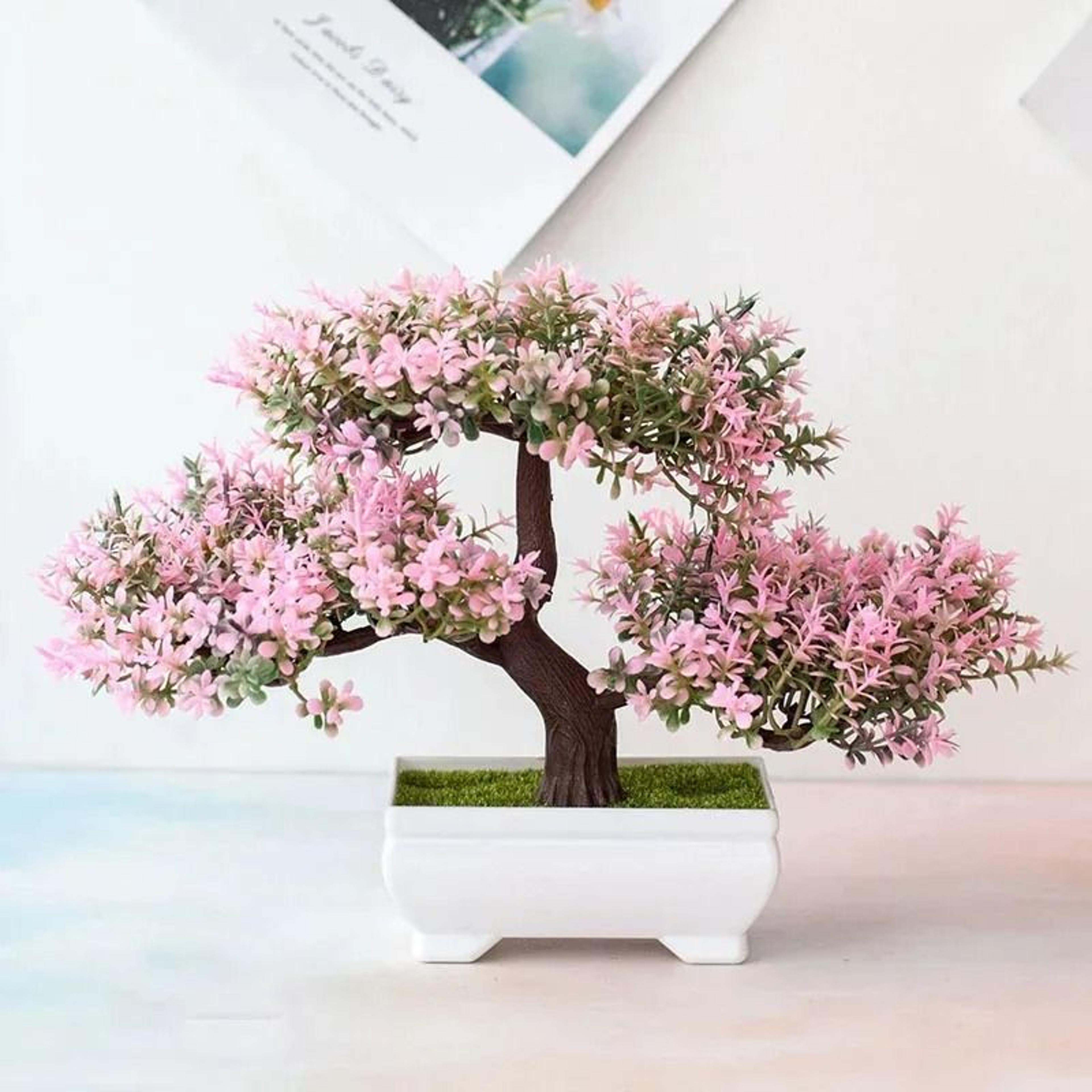 artificial plants bonsai small tree in pot fake plant flowers potted ornaments for home room table & hotel decor