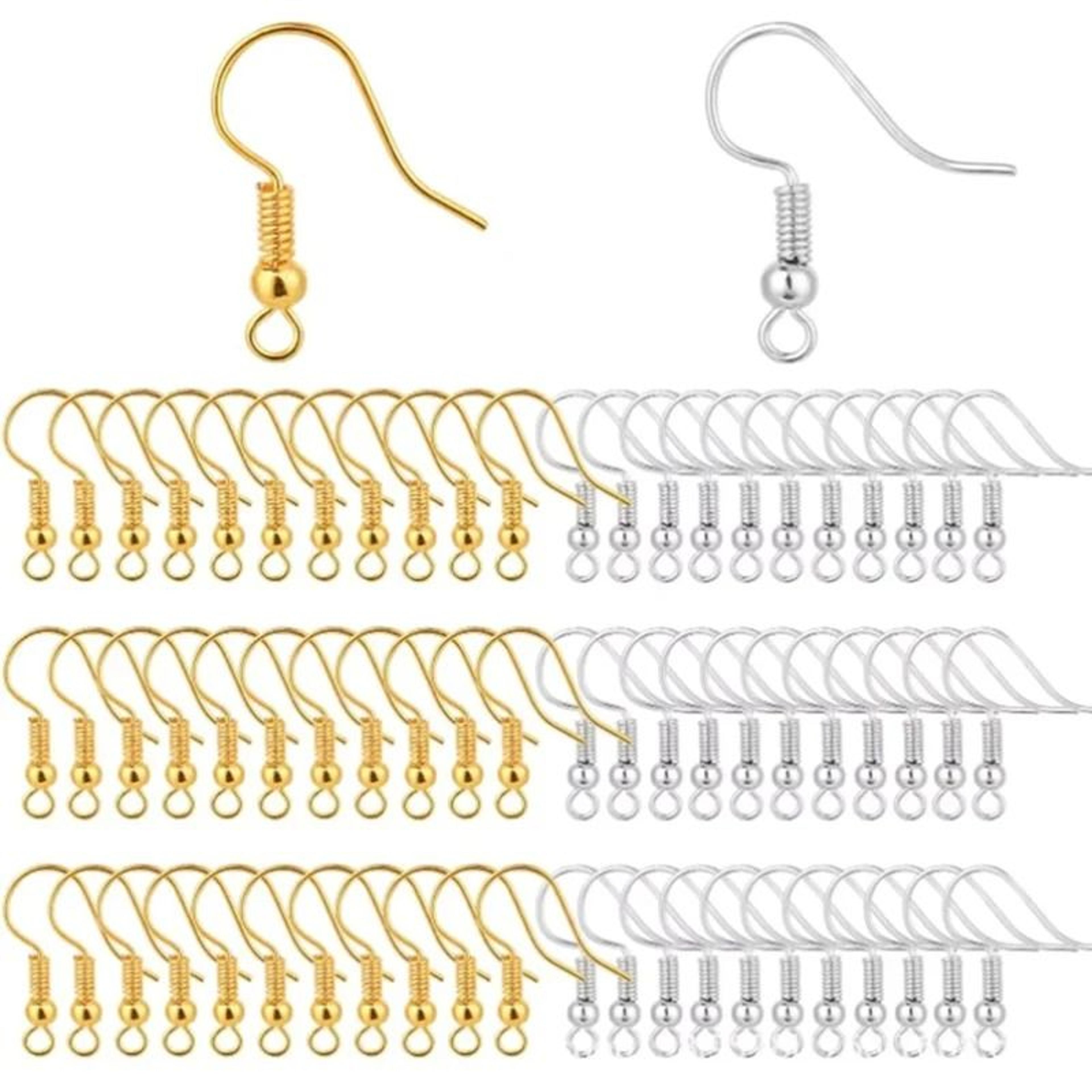 100/500pcs hypoallergenic stainless steel earring hooks earwire clasps findings for diy jewelry making
