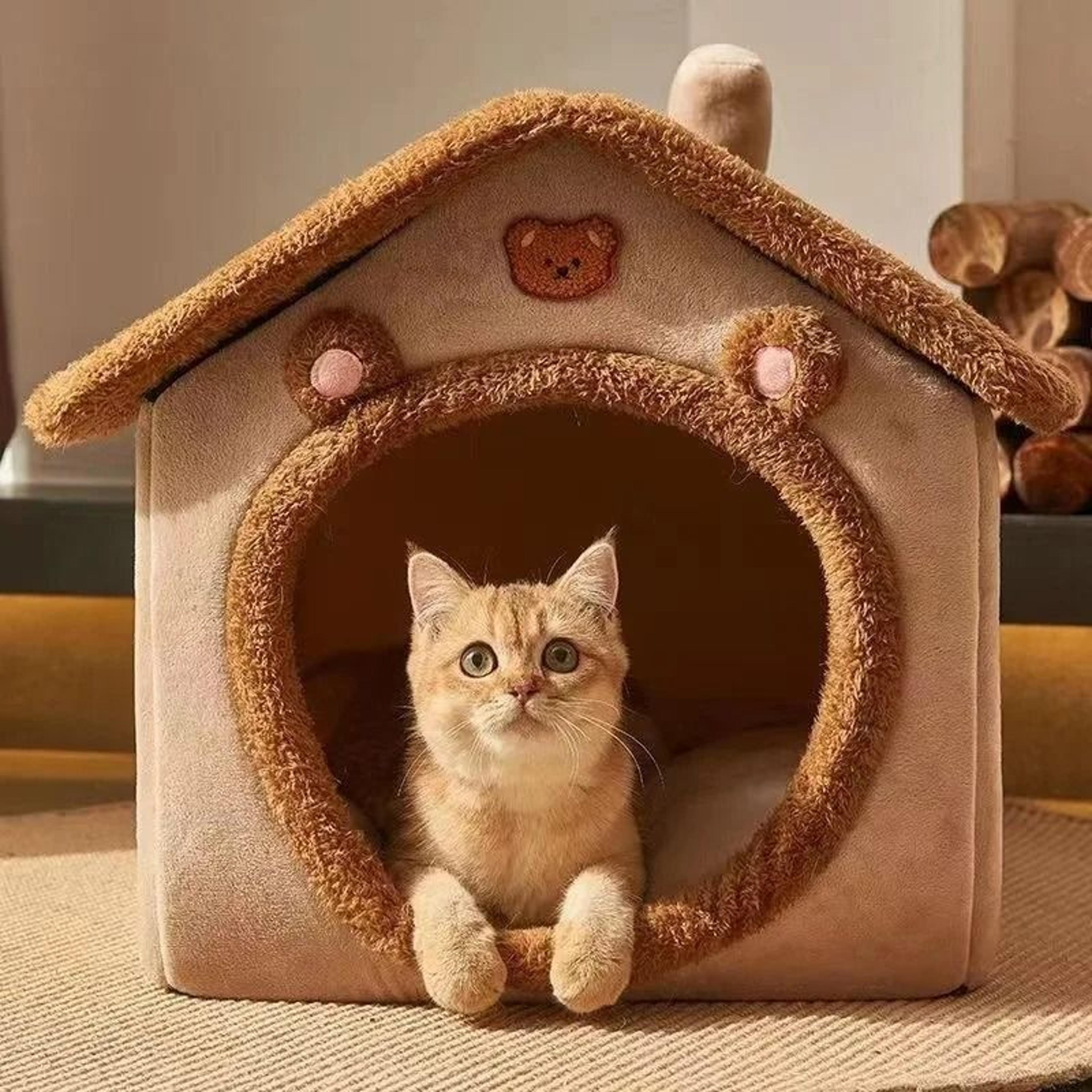 foldable pet house removable washable cat cave & small dog sofa bed