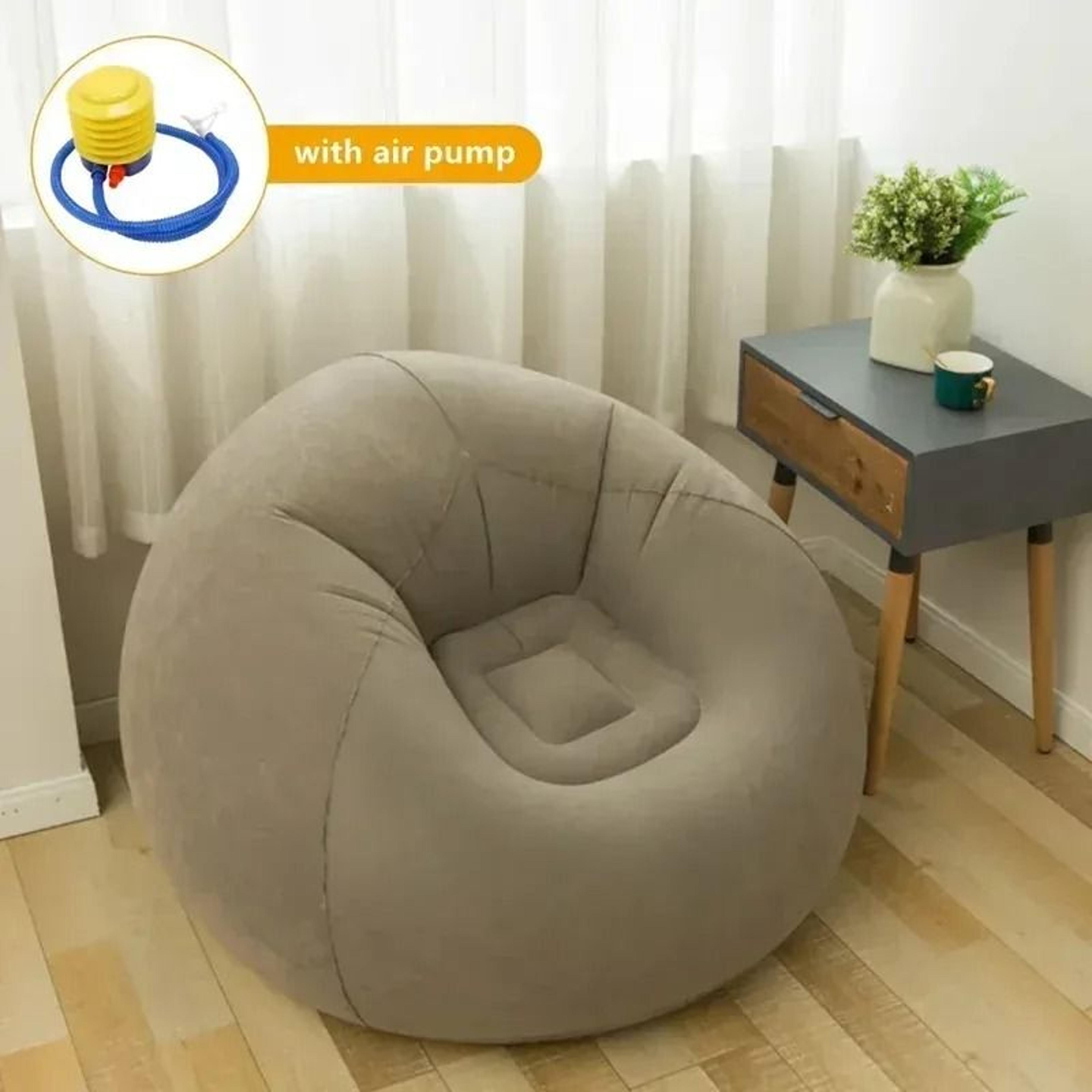 large inflatable lazy sofa chair pvc lounger bean bag couch for living room & outdoor camping