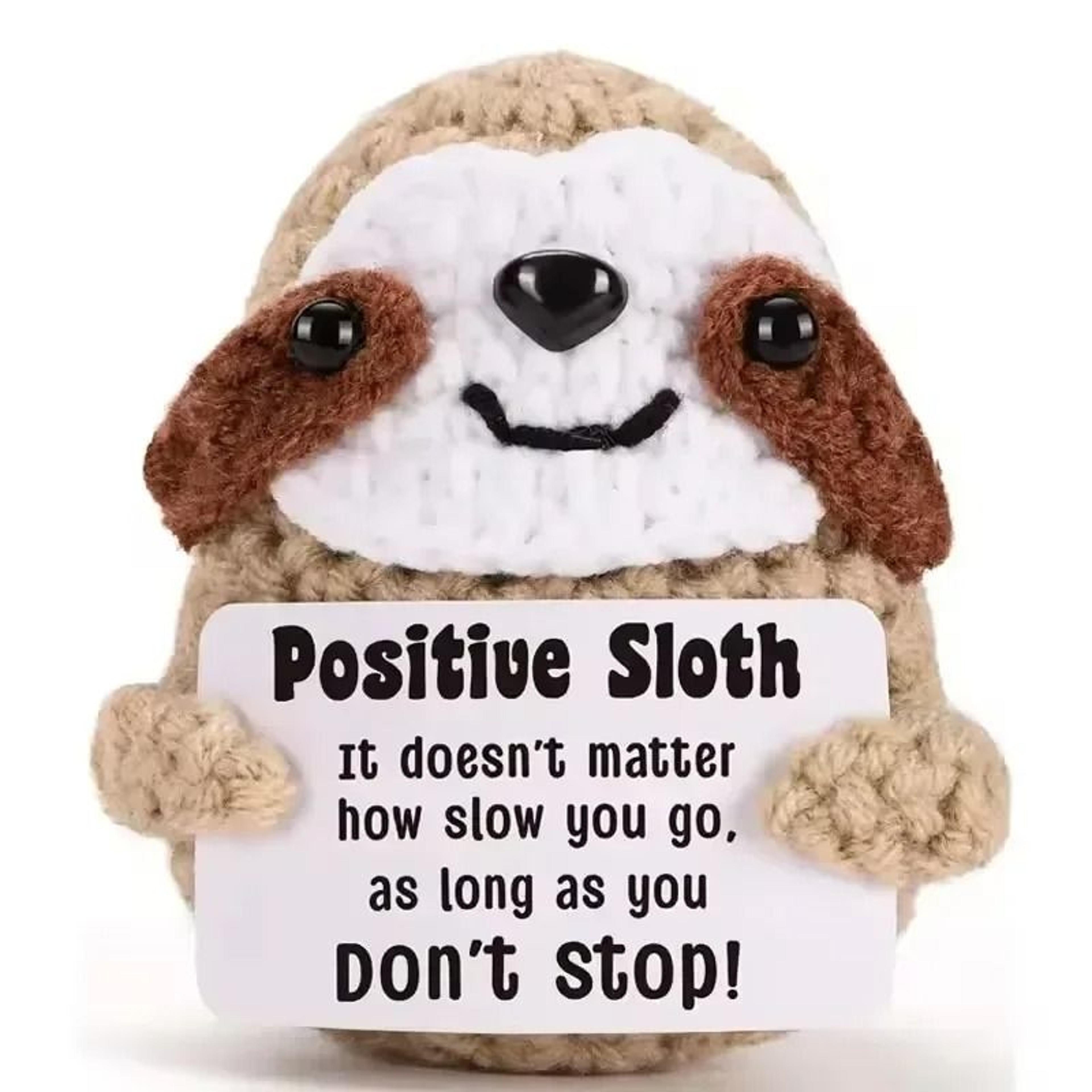 positive energy potato hug pocket mini handmade knitted wool doll with encouragement card & gift box