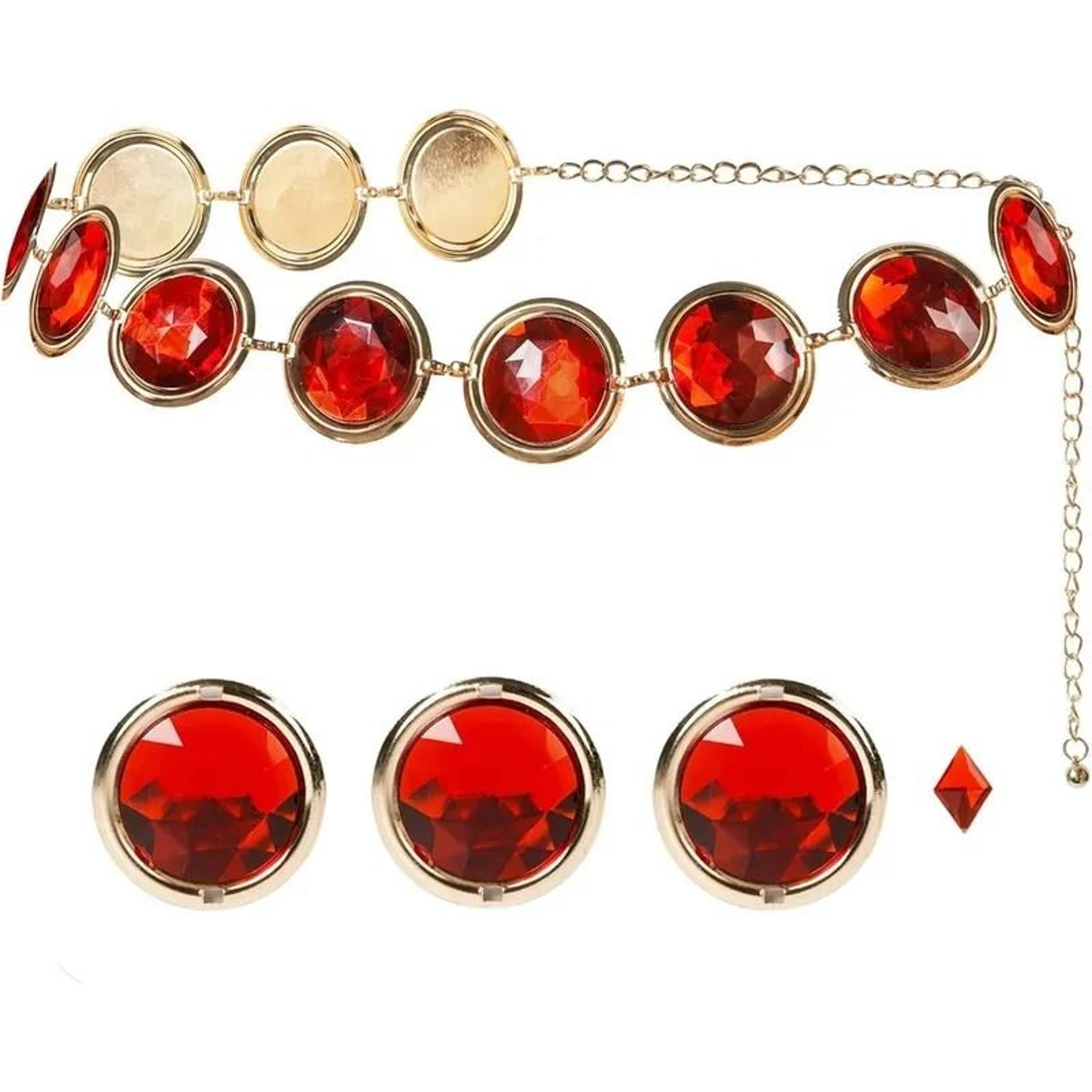 red gem waist belt cosplay stone chain western belt adjustable halloween rhinestone costume accessories