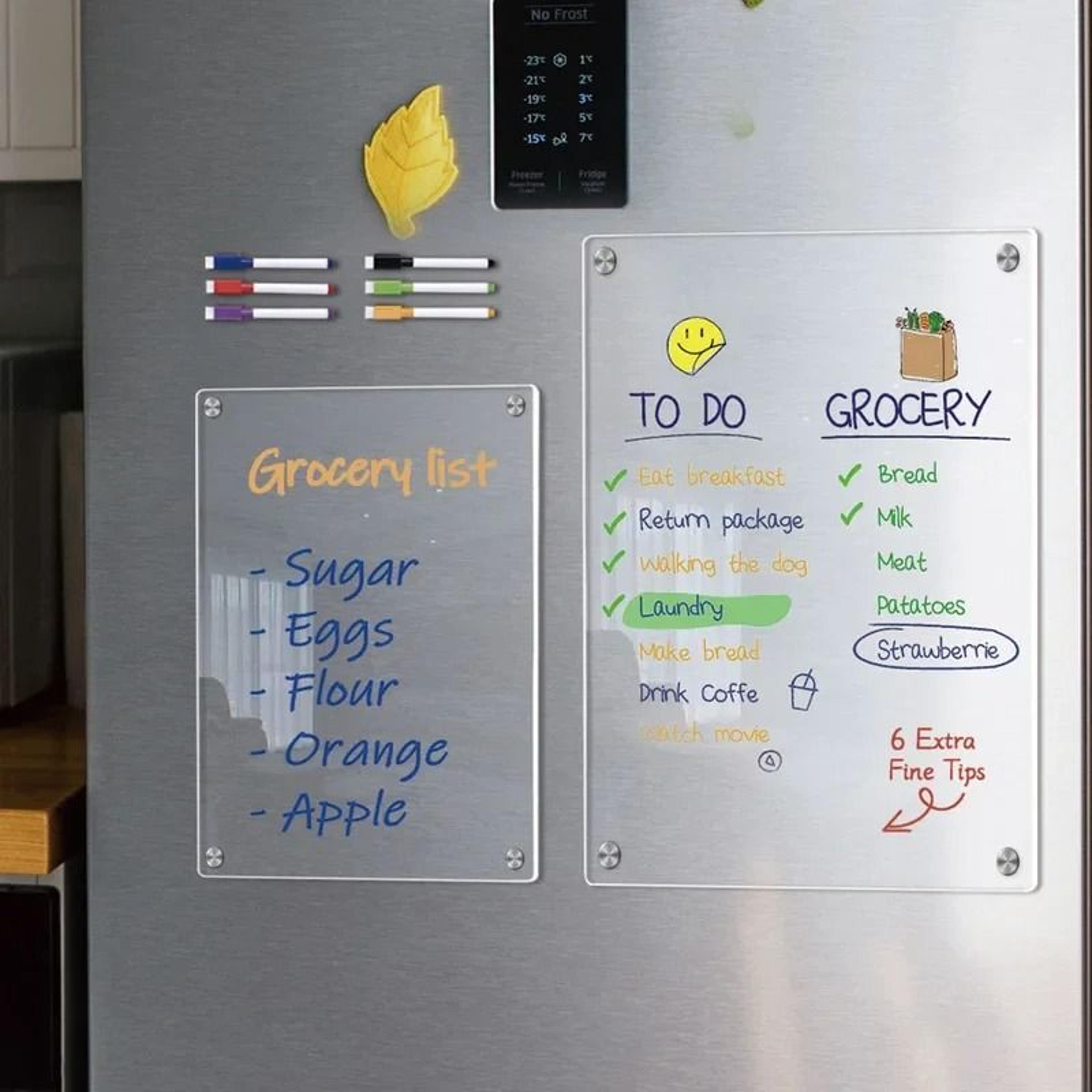 clear acrylic magnetic dry erase calendar board for fridge monthly & weekly planner