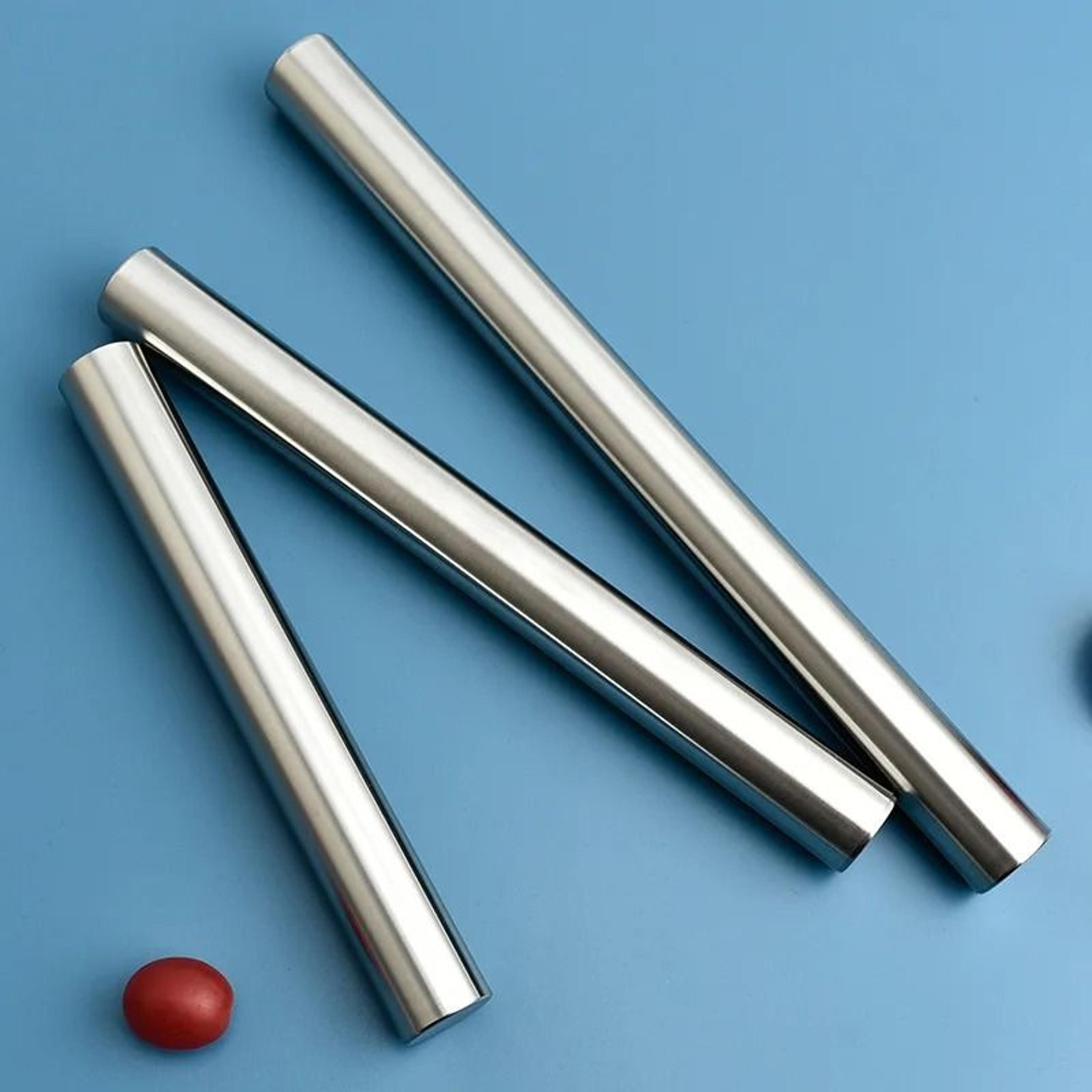 stainless steel non-stick rolling pin dough roller for pizza, pastry & baking