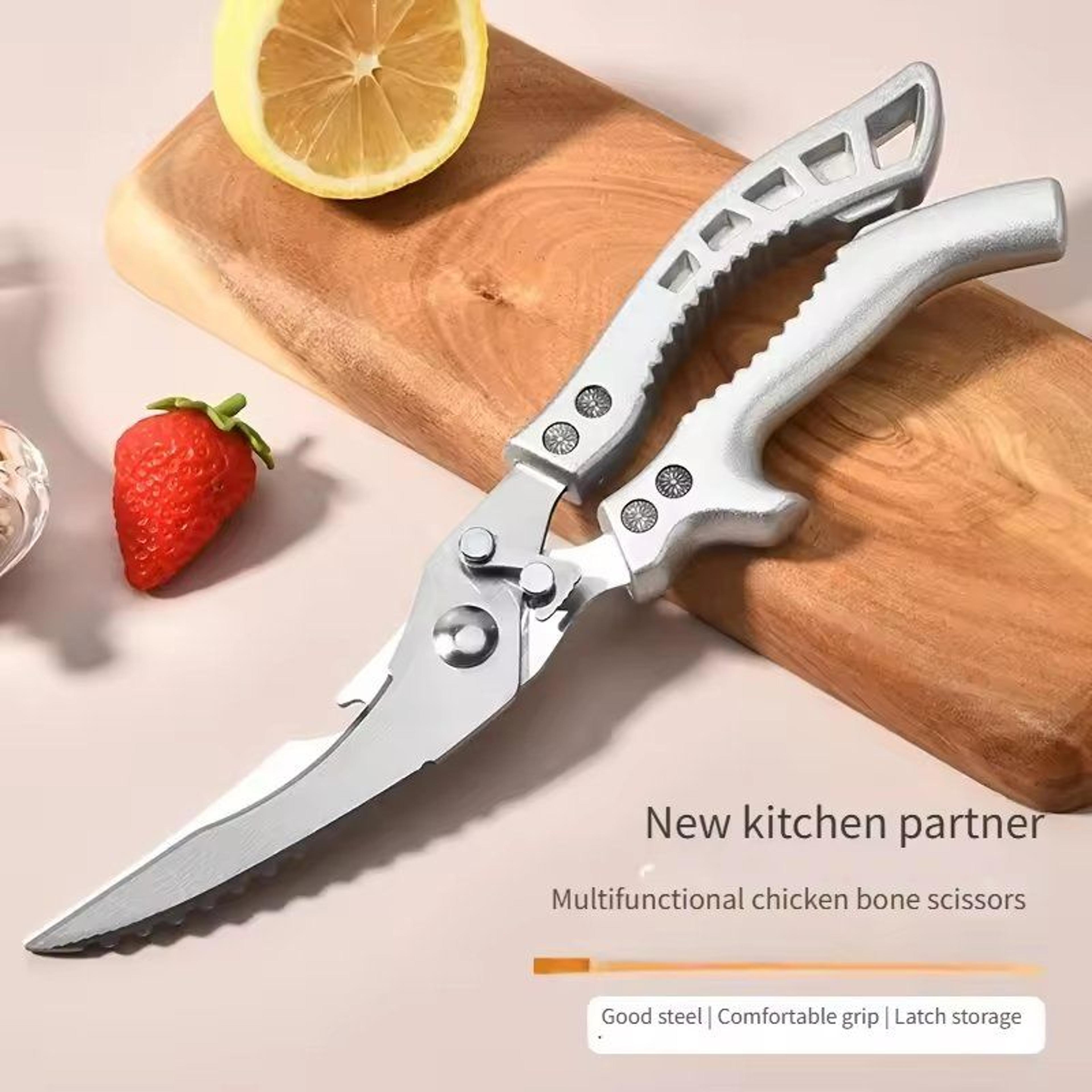 heavy-duty stainless steel kitchen shears professional meat, poultry & fishing scissors