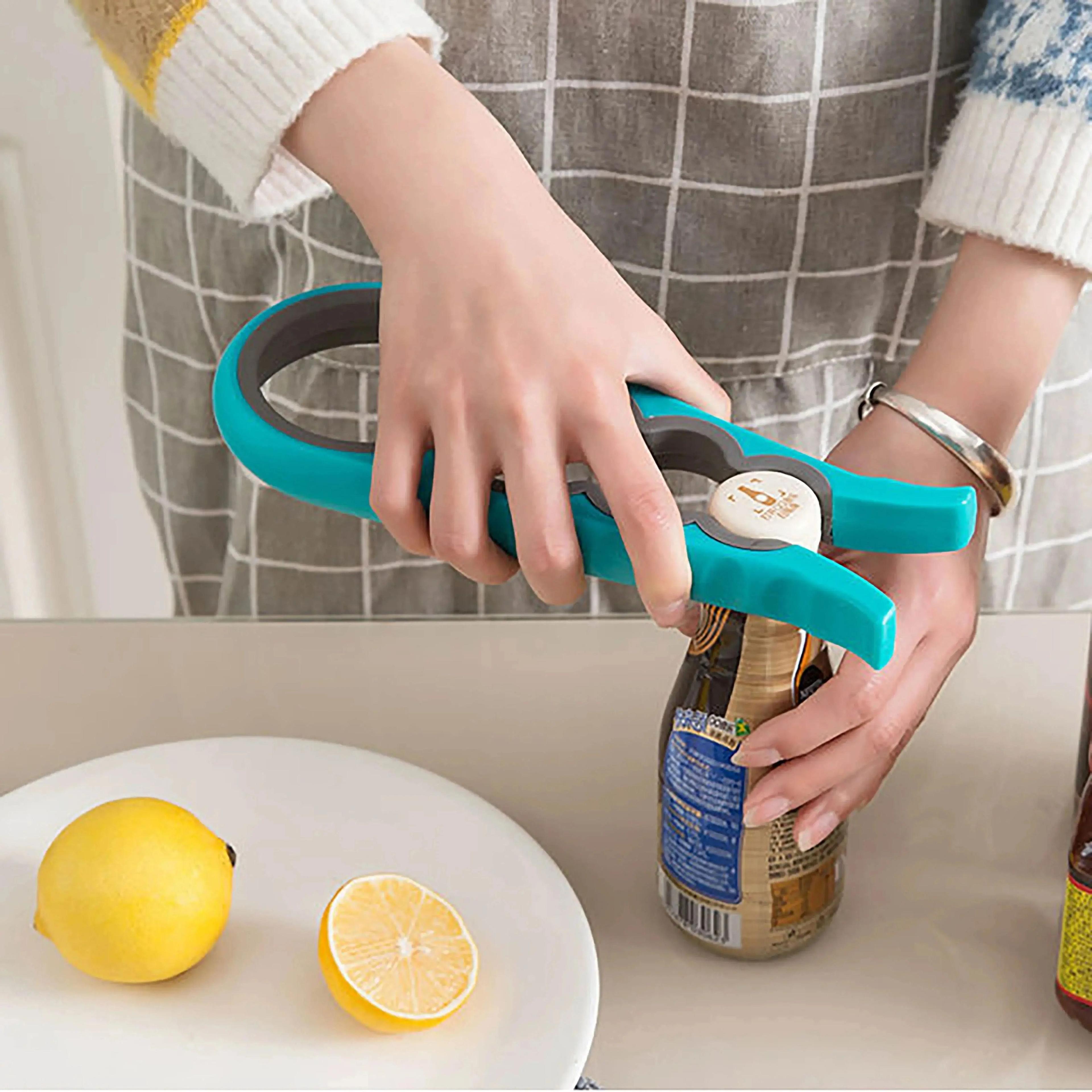 4-in-1 multi-purpose jar & can opener for beer bottles, jars & kitchen use