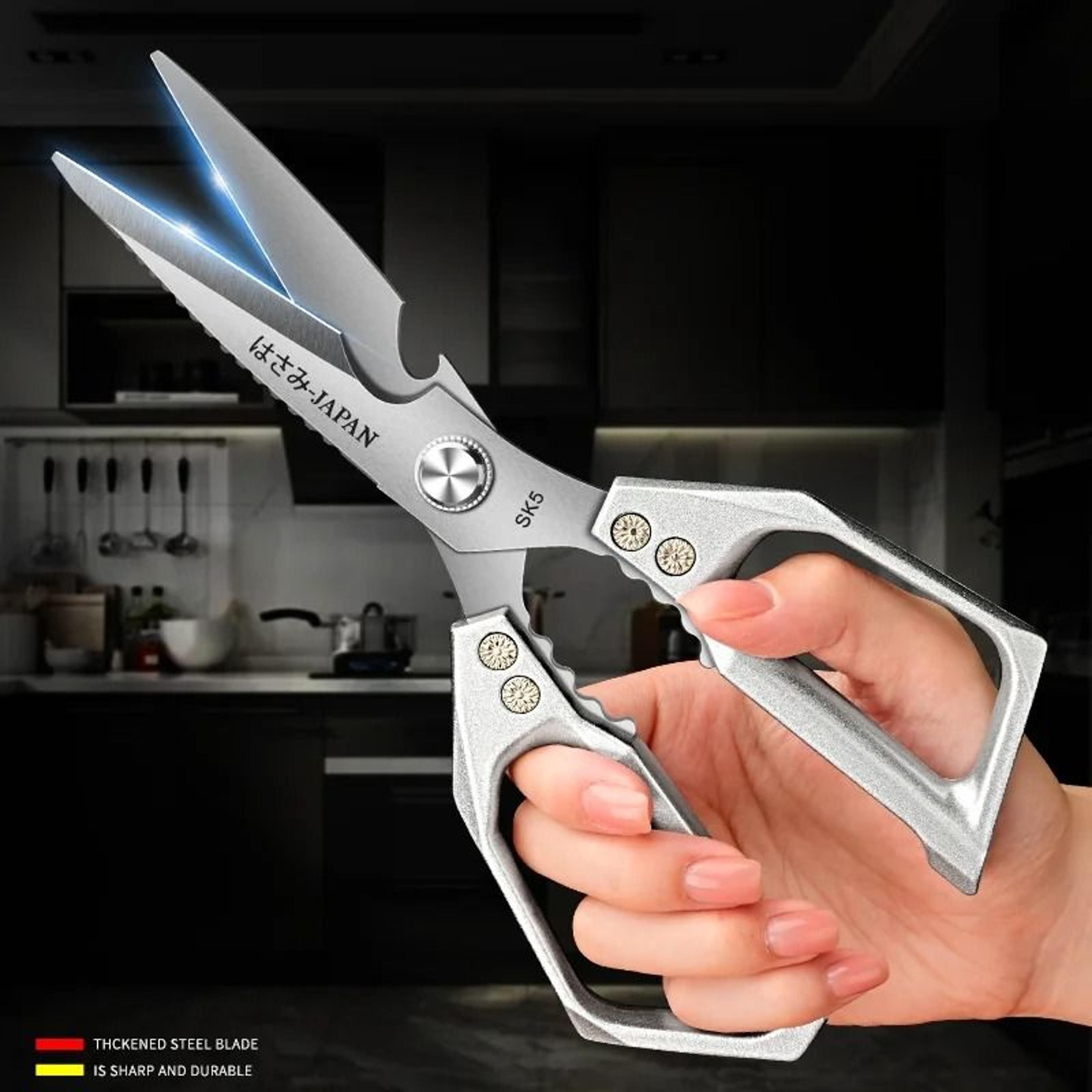 multi-functional stainless steel kitchen scissors for chicken, fish & meat