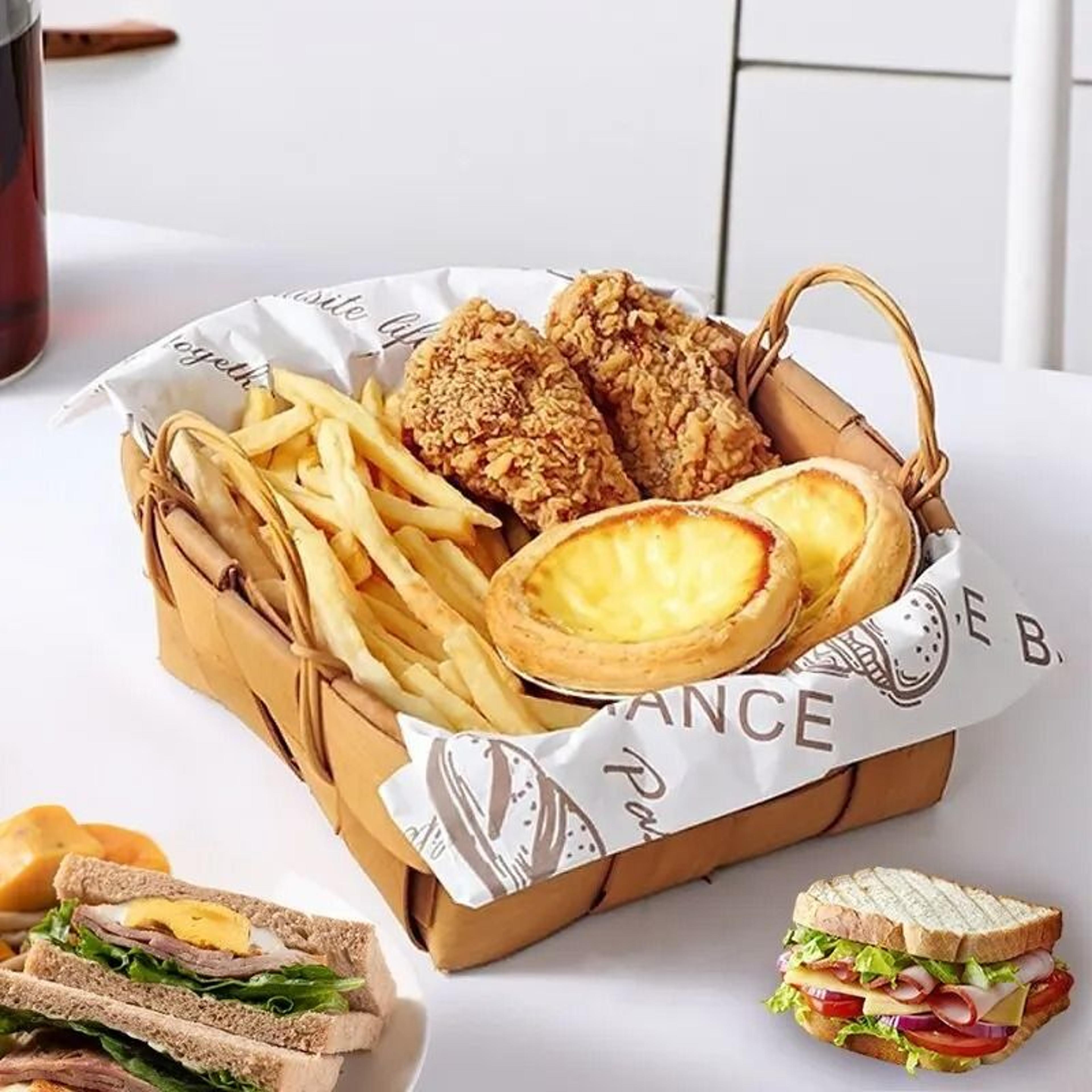 100-piece oilproof wax paper sheets for burgers, fries, bread & baking