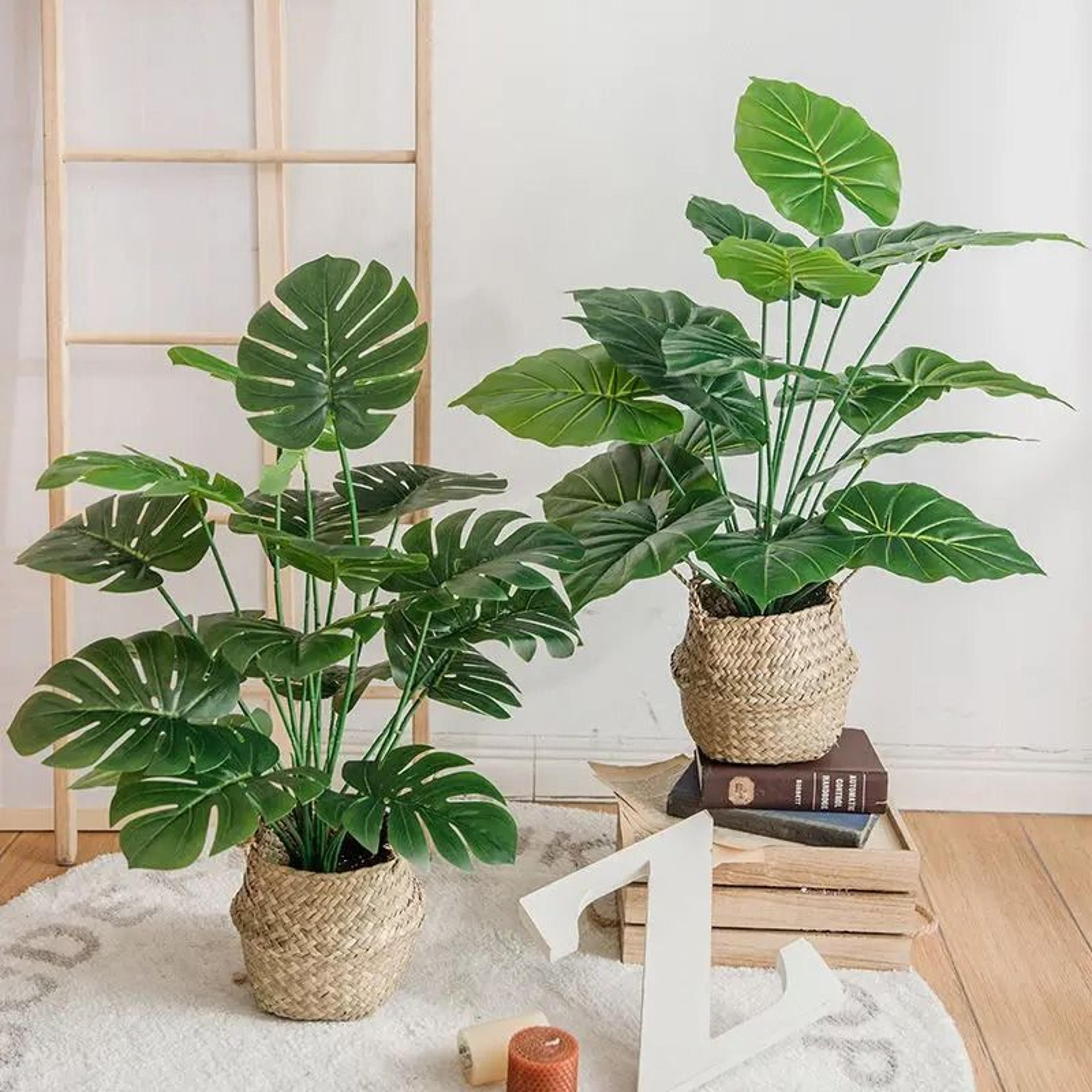 artificial turtle back leaf plant (18-fork monstera deliciosa simulation)