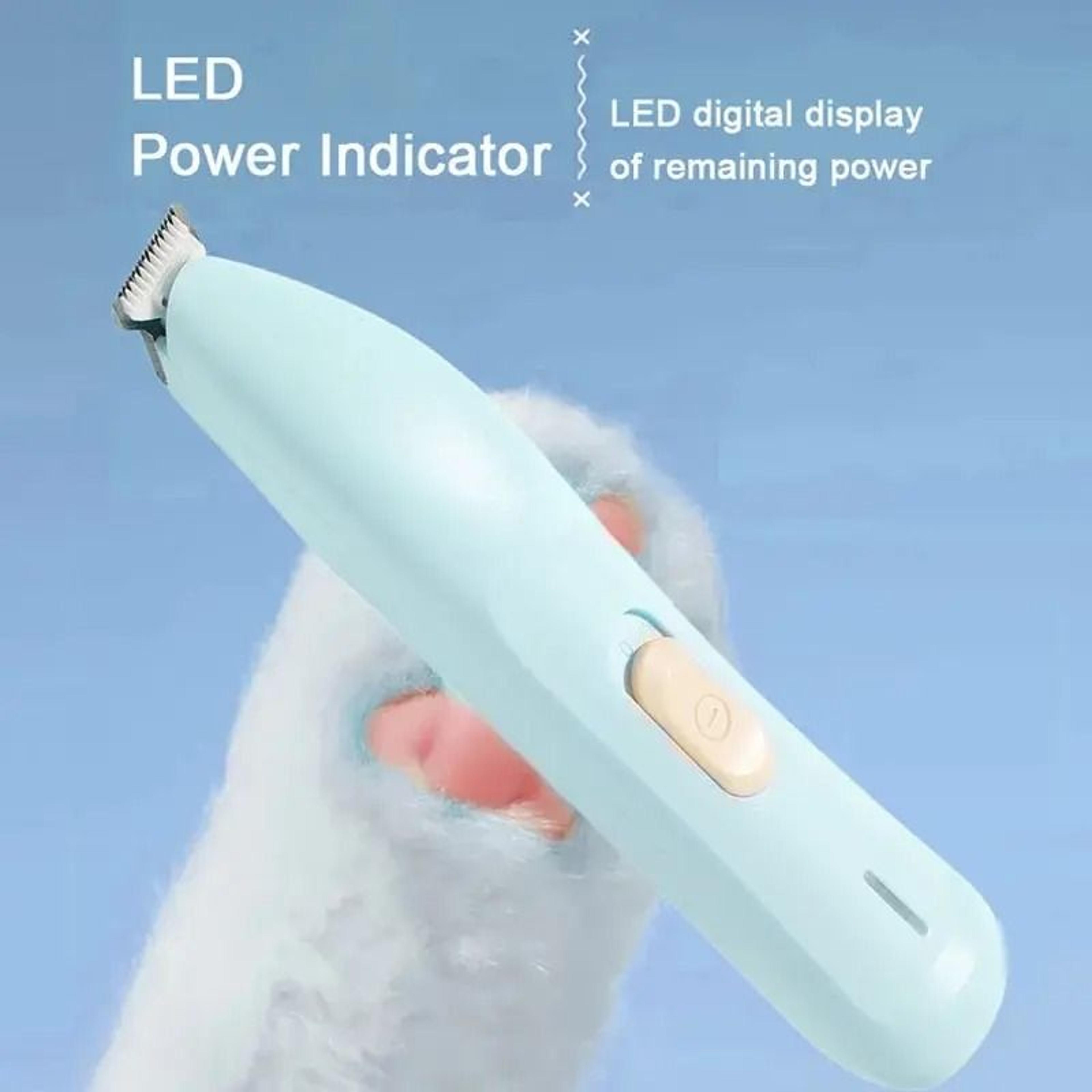 pet electric hair clipper trimmer with led light & usb rechargeable grooming shaver