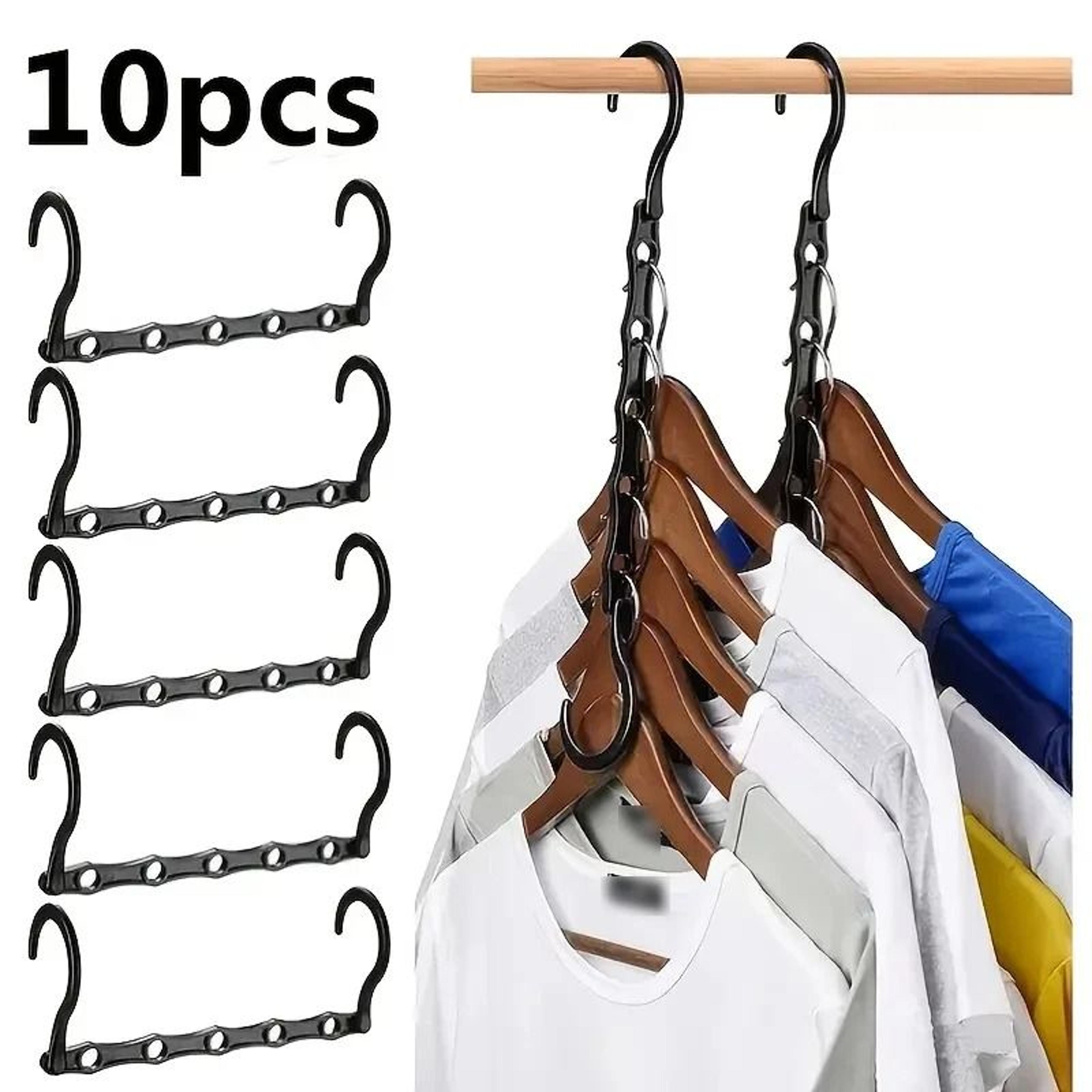 10-pack space-saving magic hangers & multi-port closet organizer racks