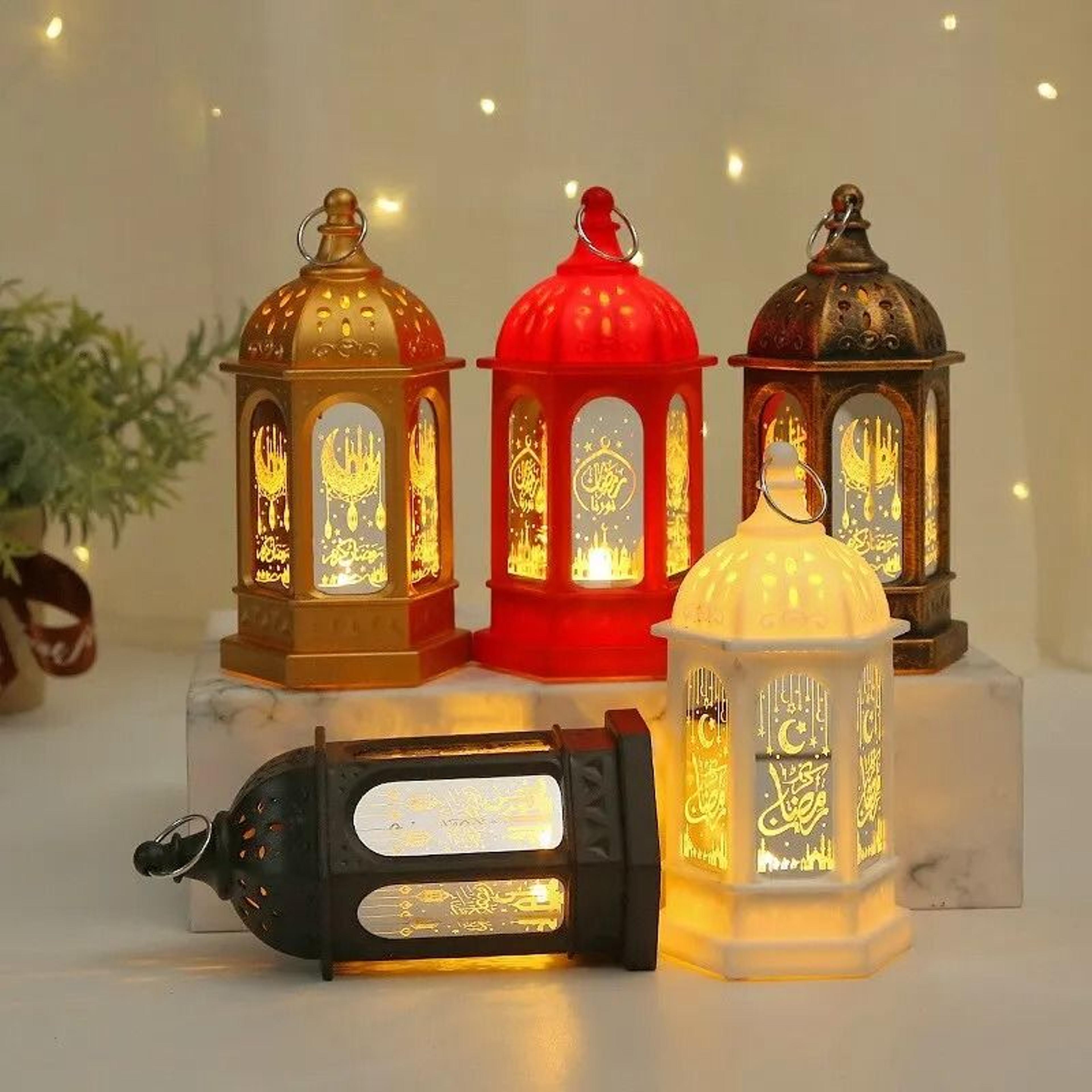eid mubarak decorative led wind lantern & ramadan table ornament