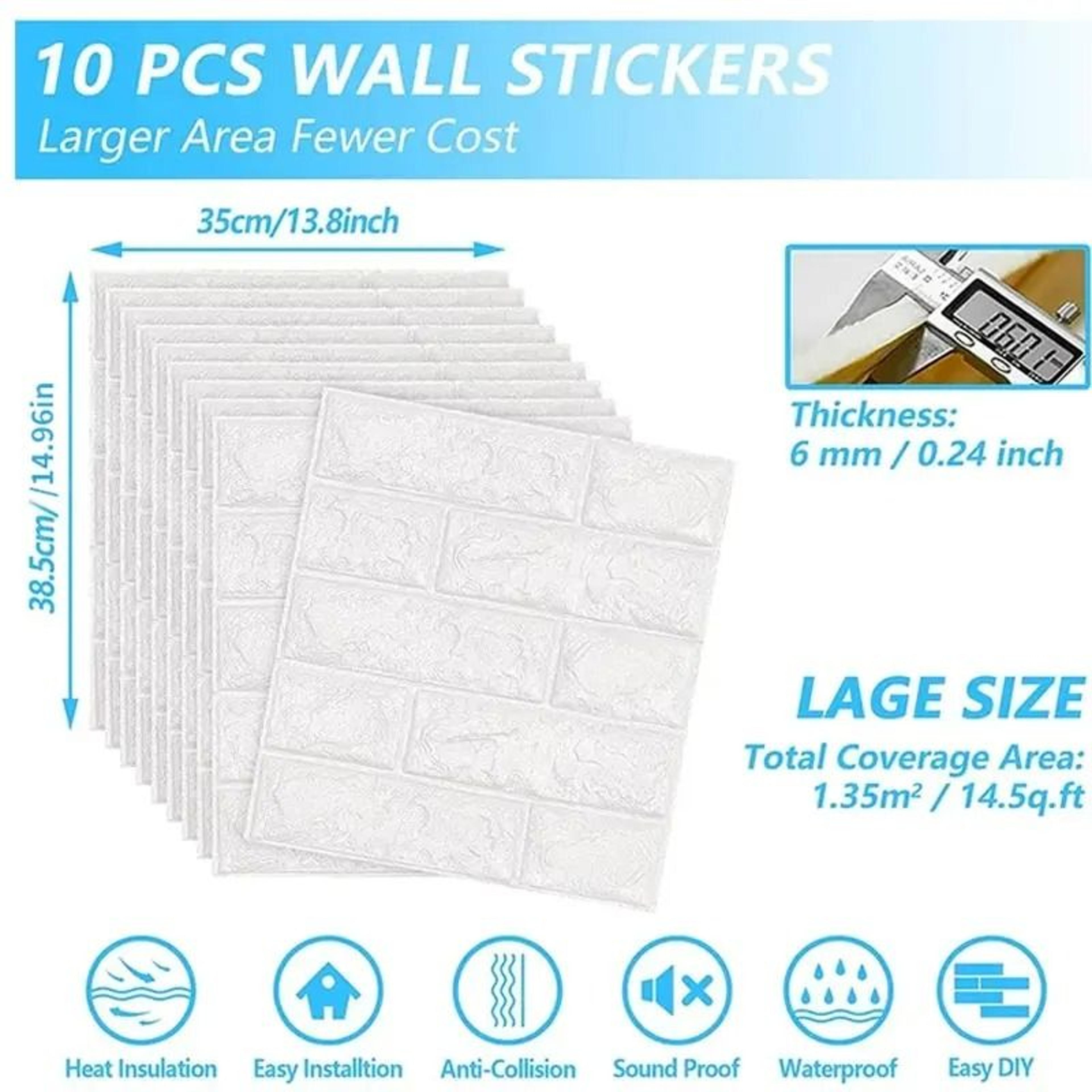 10-piece 3d self-adhesive wall stickers & anti-collision decorative foam wallpaper panels