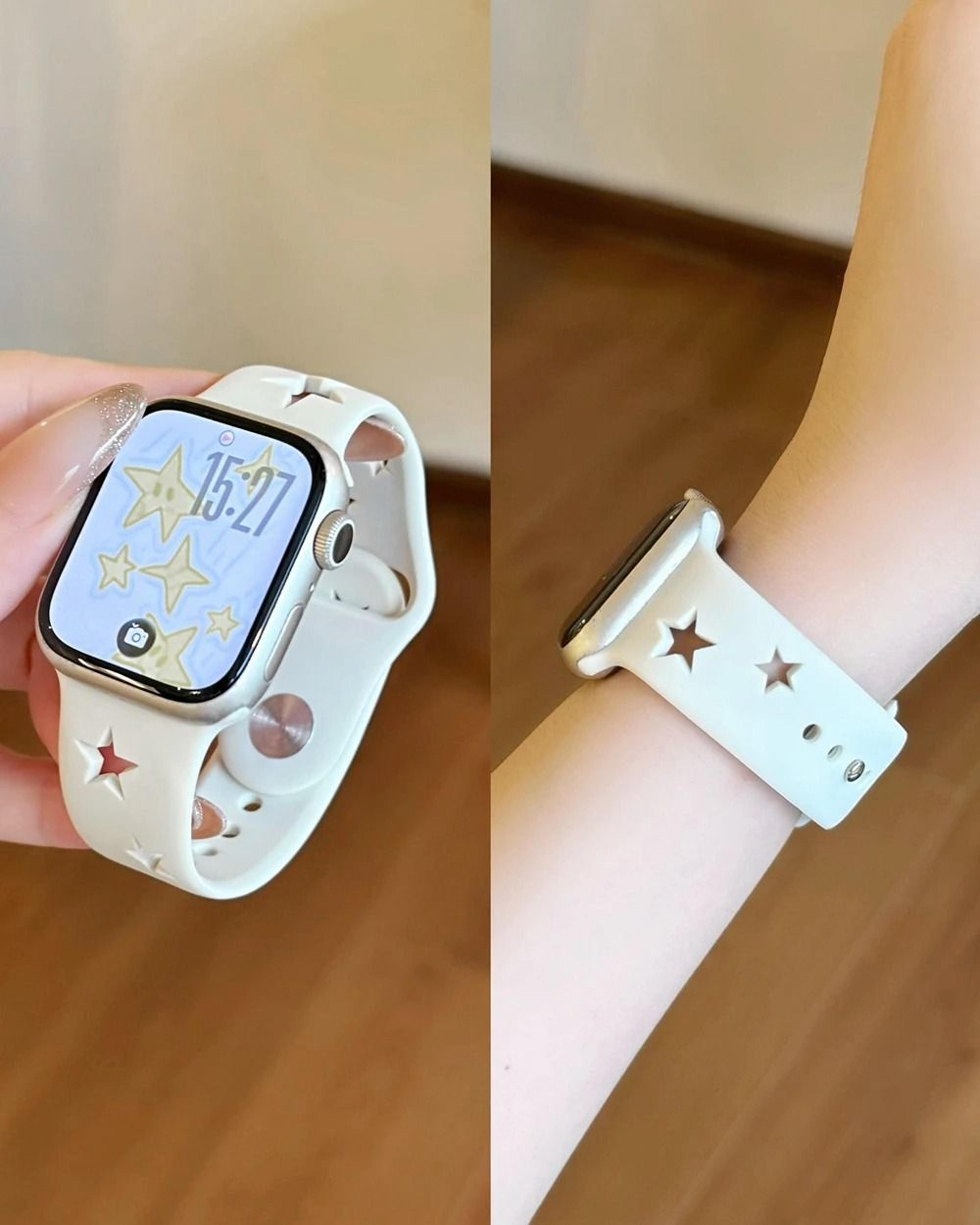star pattern silicone strap for apple watch band (38mm - 49mm ultra & series 1-10)