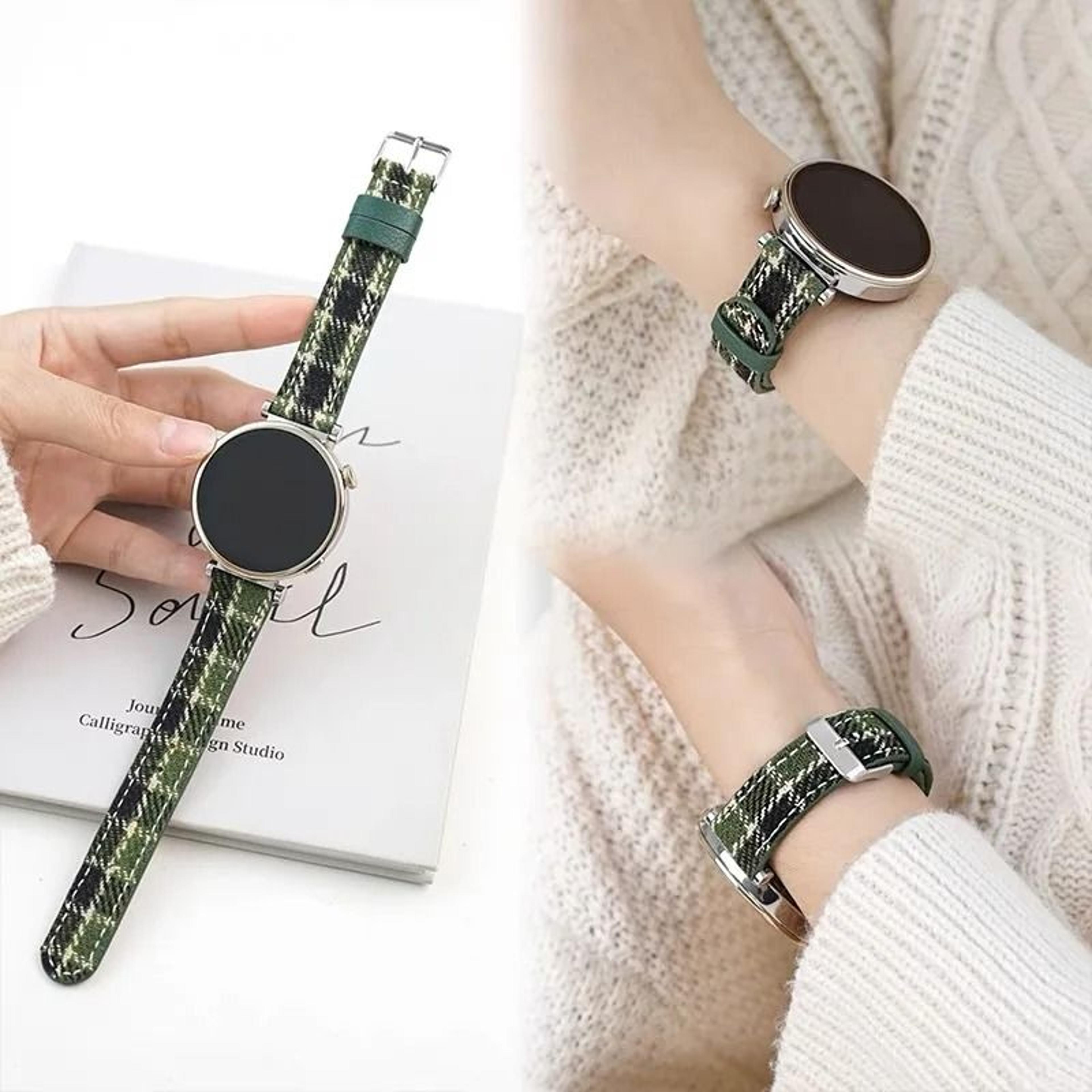 20mm leather & braided hybrid sport strap for samsung galaxy watch 7 / fe / 6 / 5 / 4