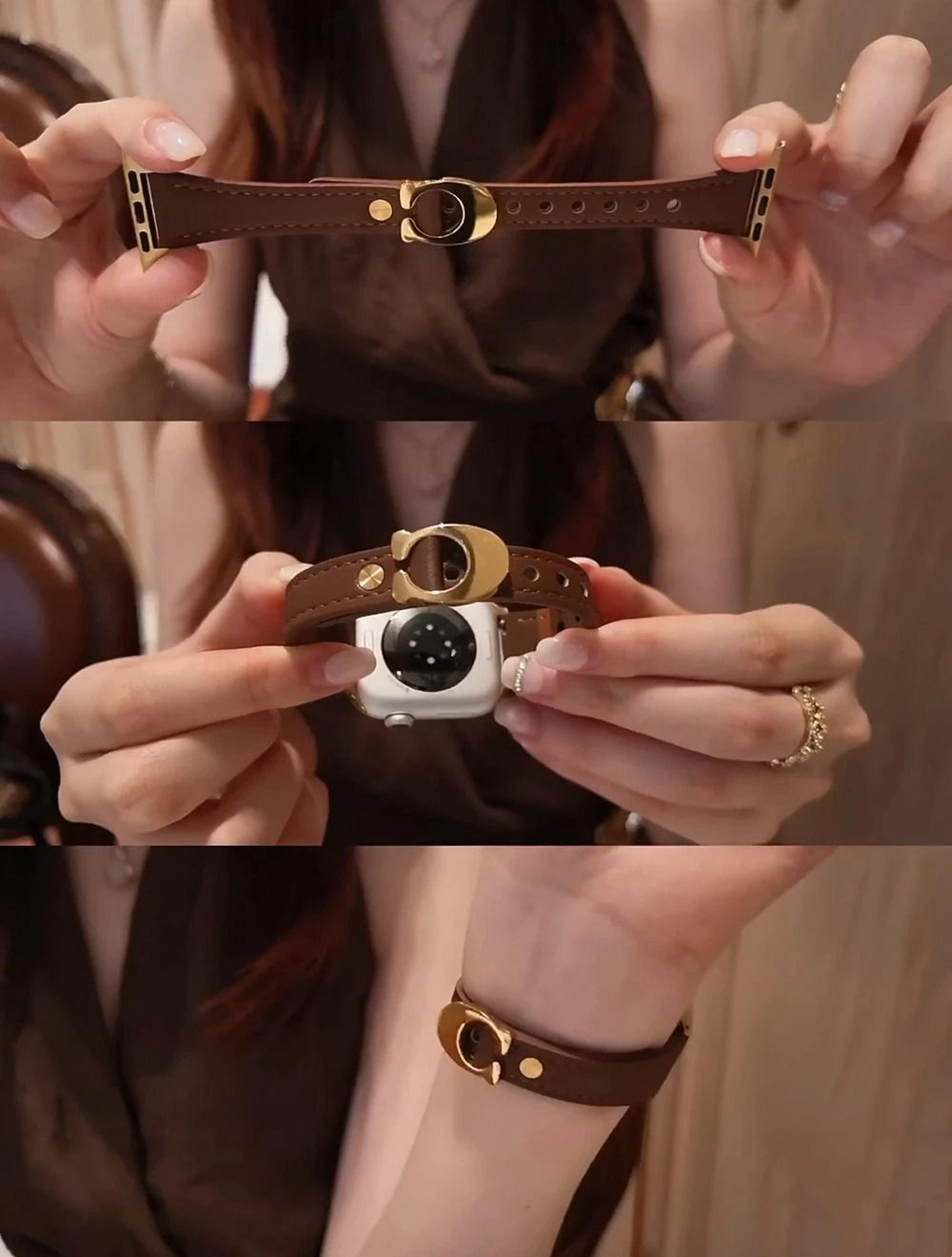 luxury leather loop strap for apple watch band (series 1-11 & ultra)