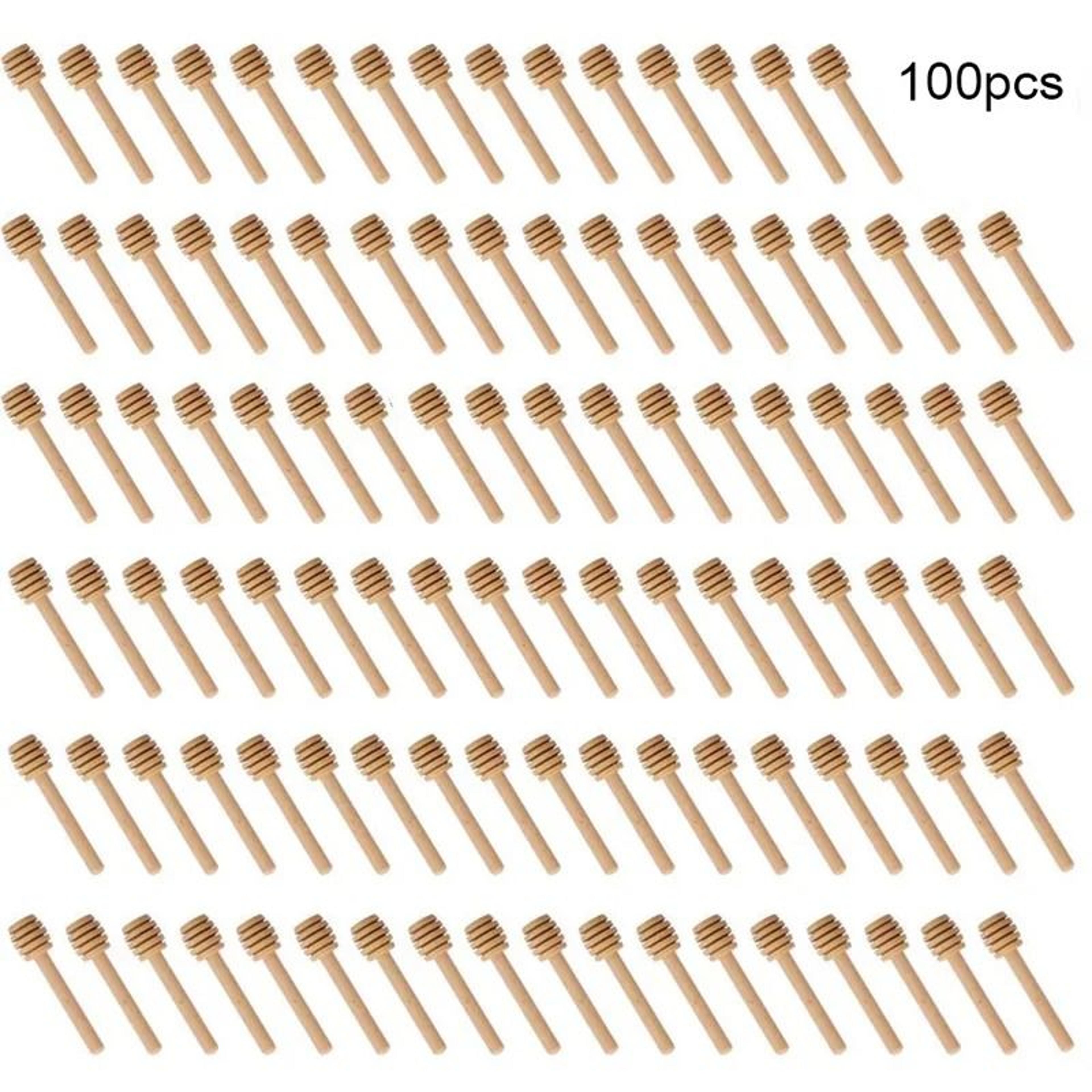 100pcs high-quality wooden honey dipper sticks & long handle stirring spoons