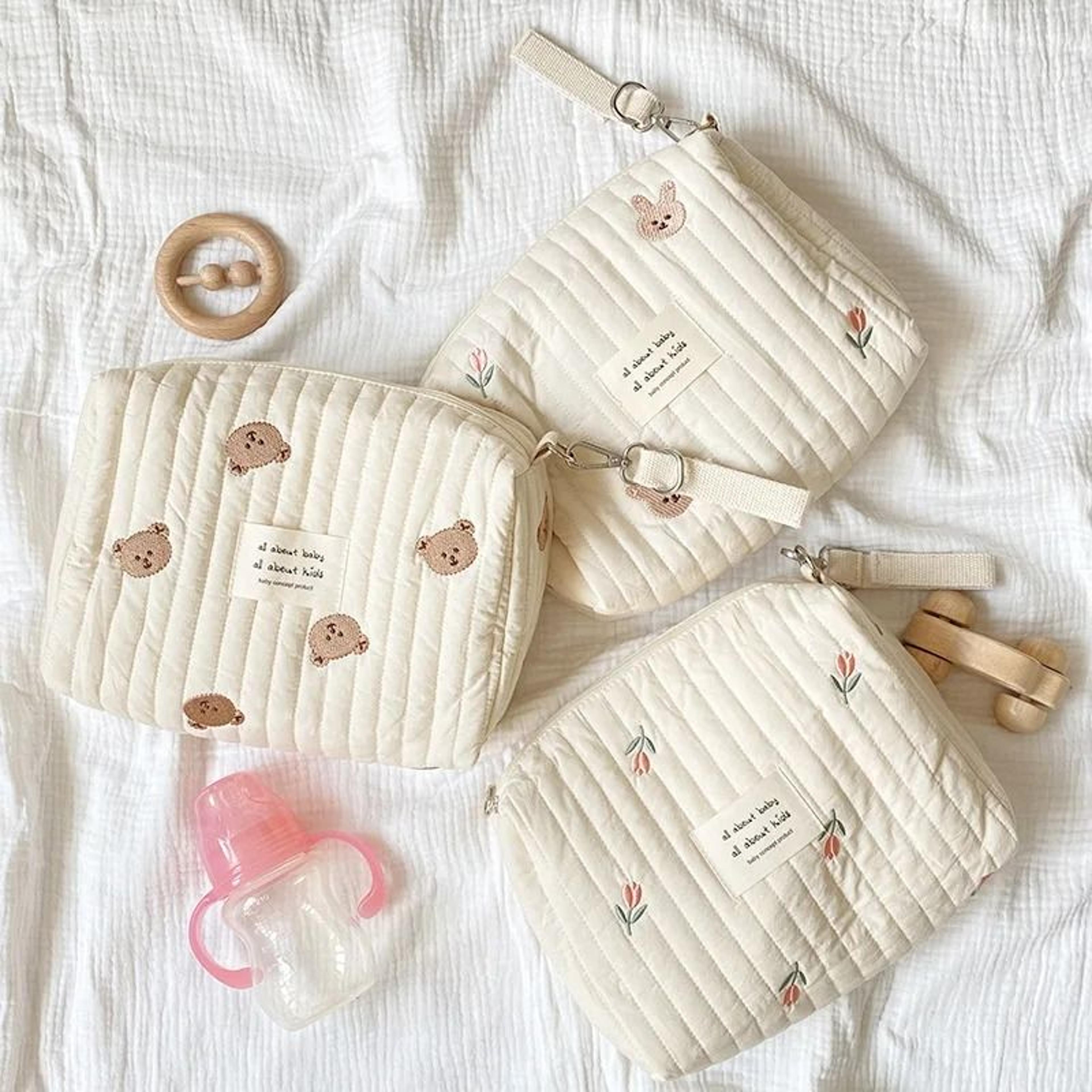 new cute print embroidered mommy diaper bag & stroller storage travel nappy pouch