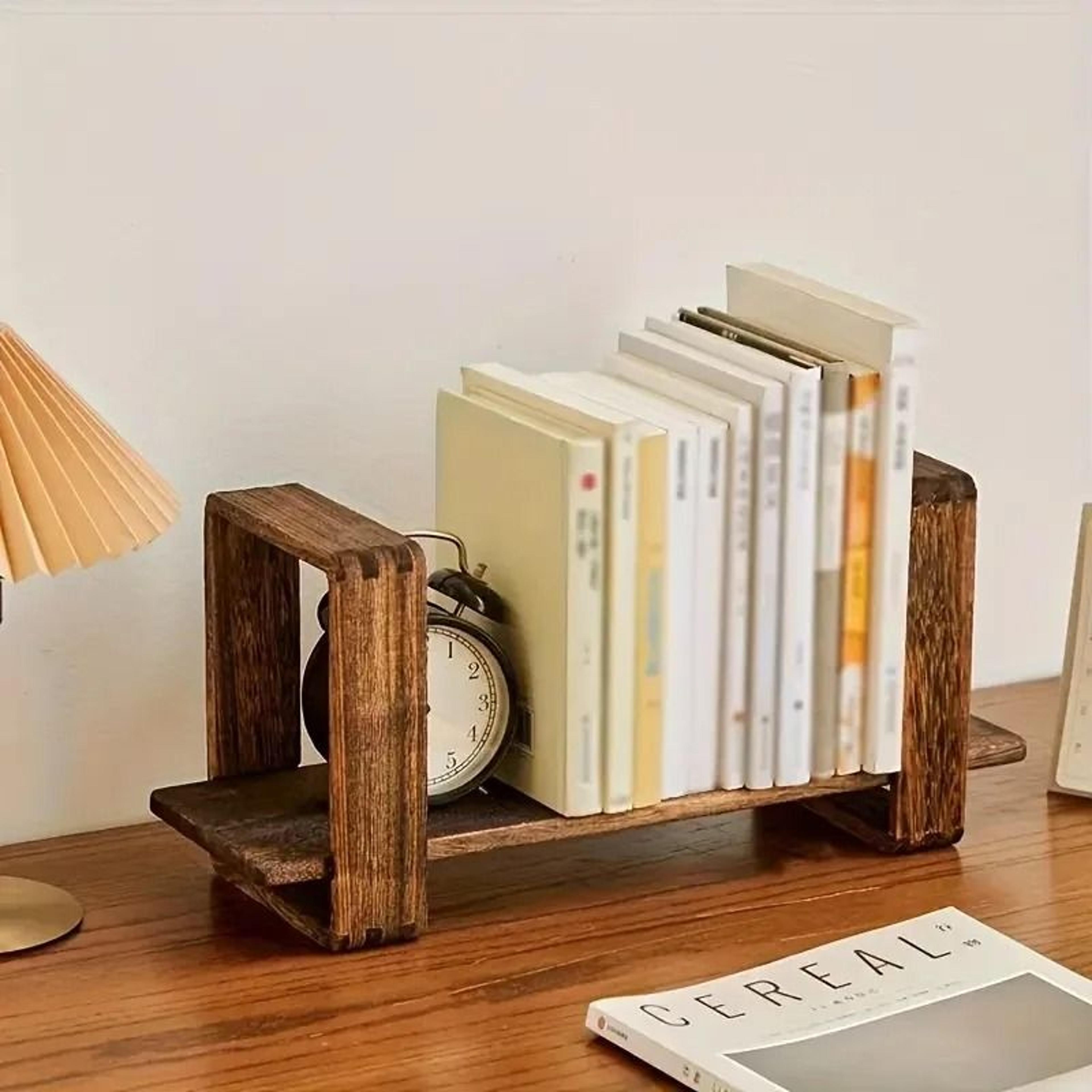 small creative bamboo desktop bookshelf & student desk organizer rack