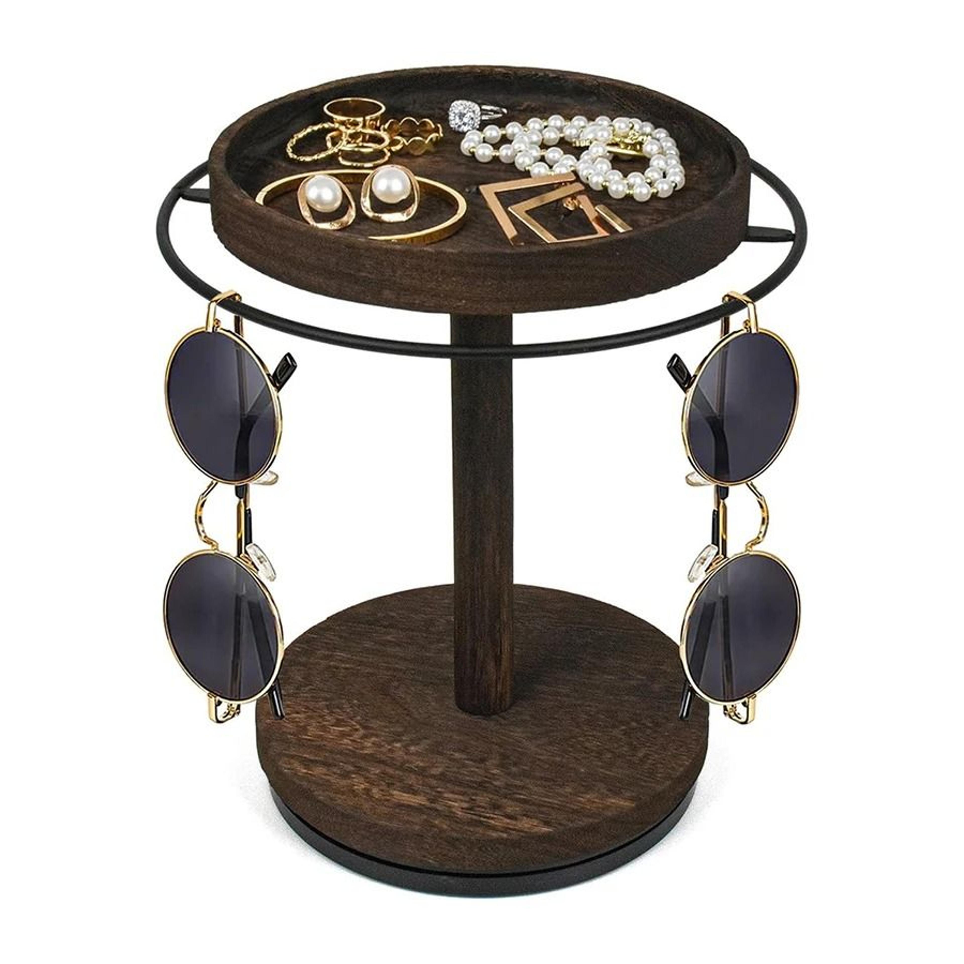 quality space-saving metal sunglasses storage stand with anti-slip base