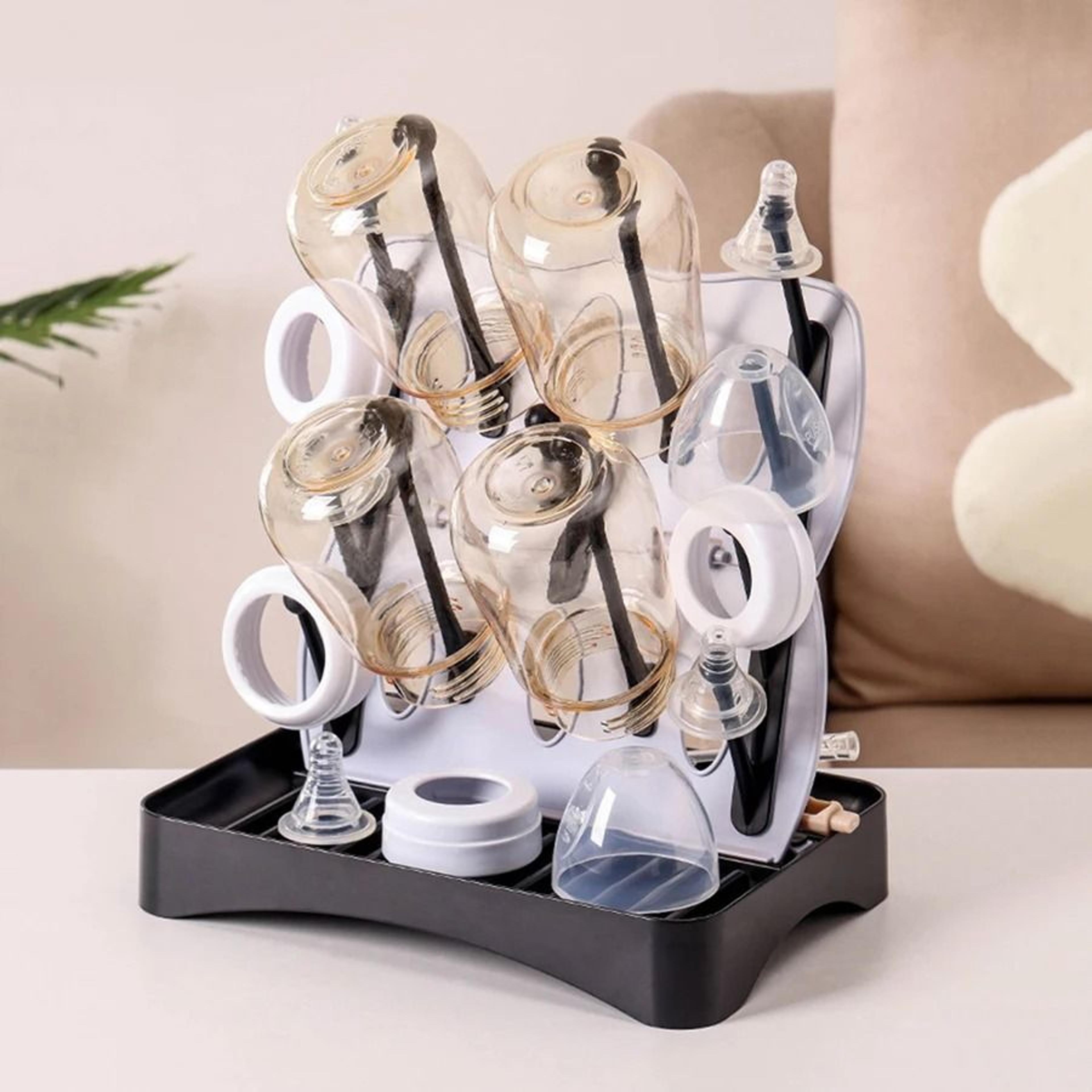 multi-function baby bottle drying rack & hanging countertop water cup storage stand