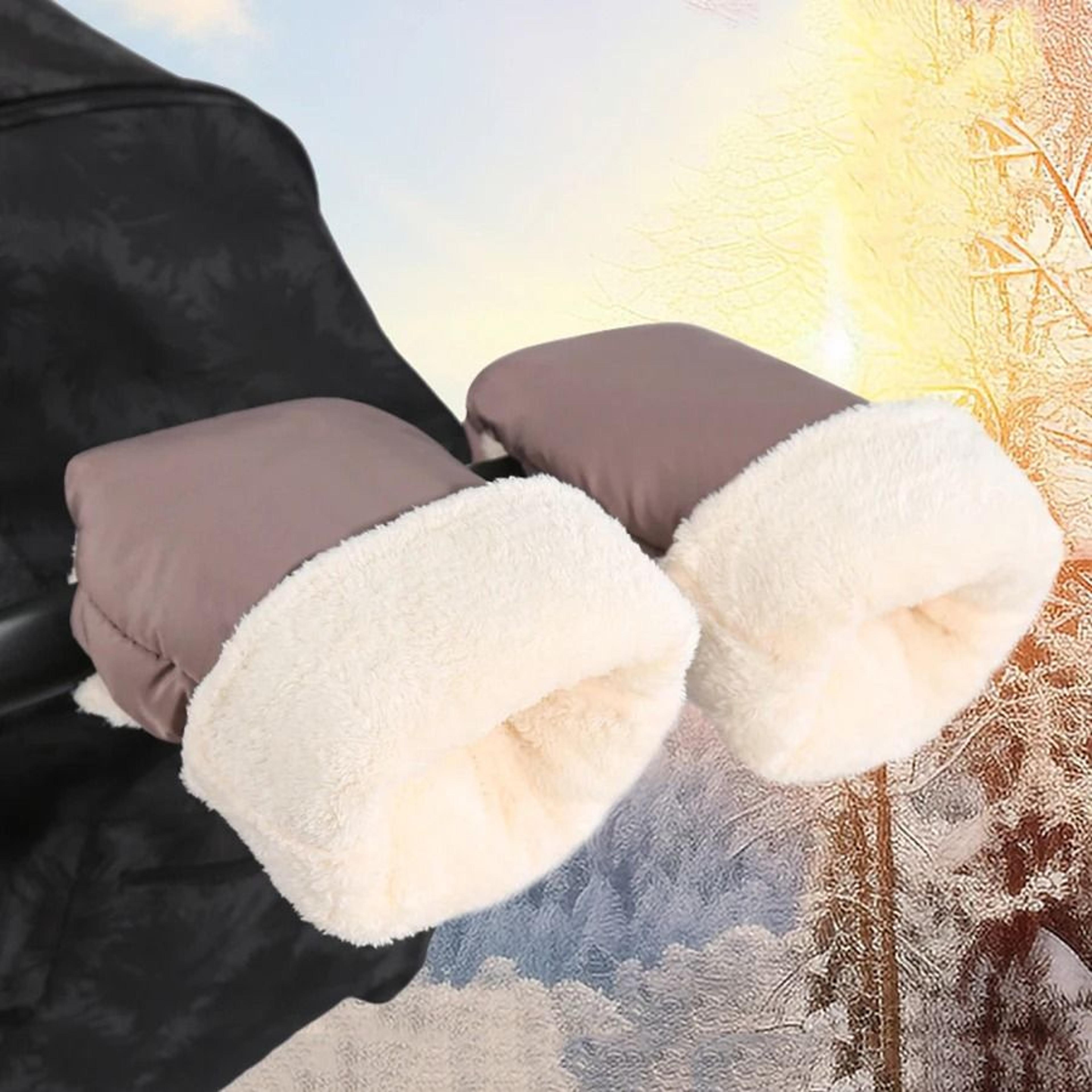 universal winter stroller gloves - waterproof & windproof thermal fleece pram hand muffs