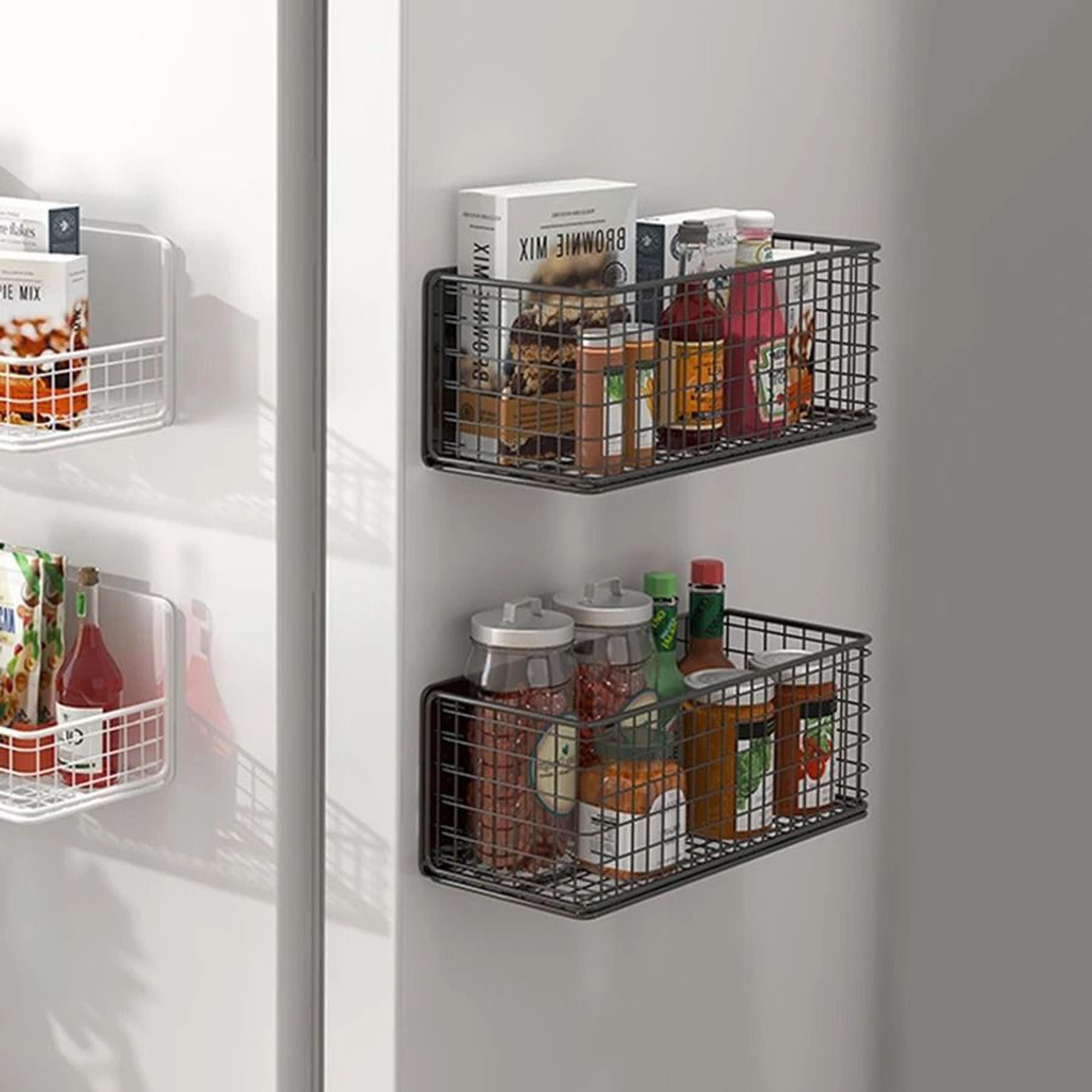 strong magnetic spice rack - no-drill refrigerator & microwave storage organizer
