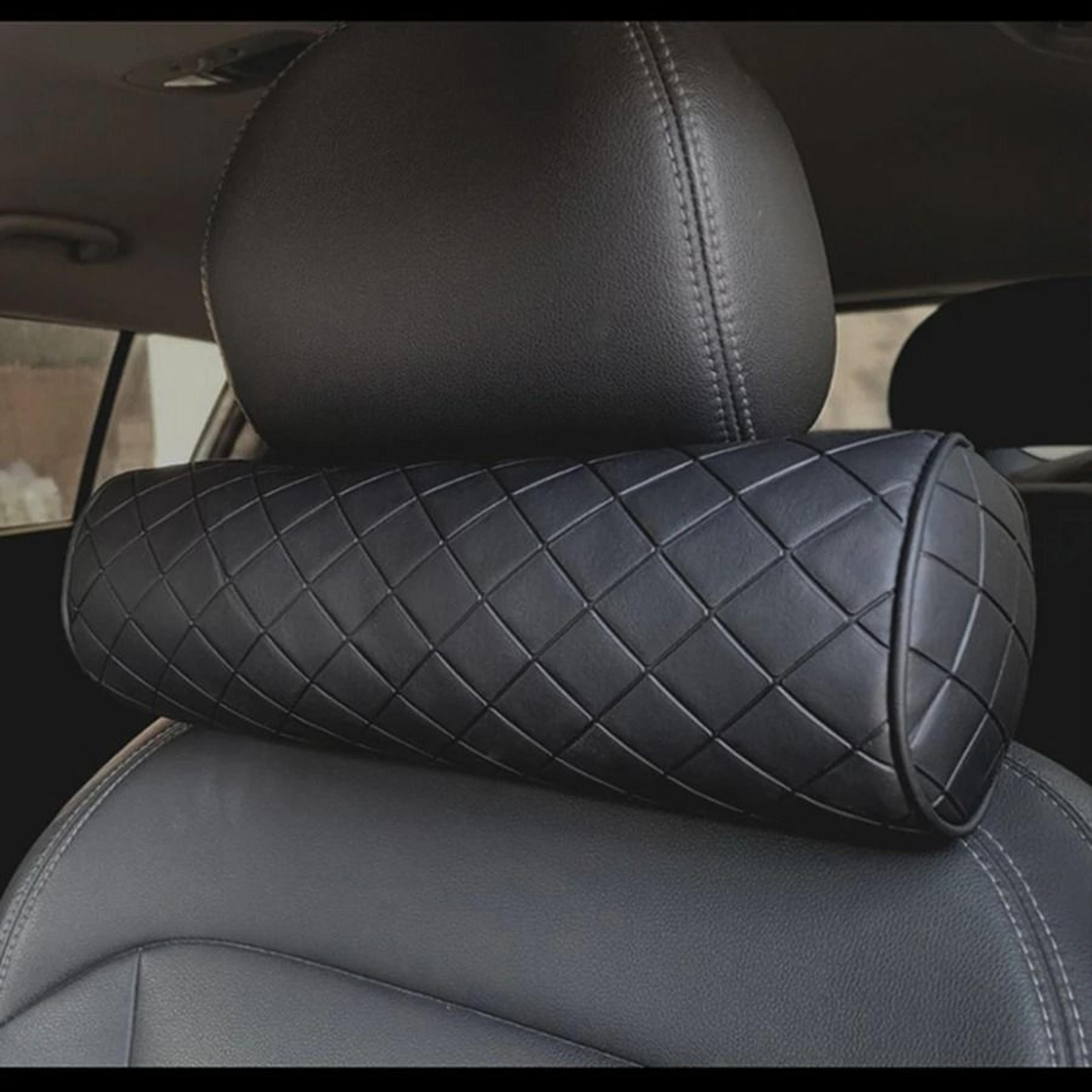 memory foam car neck support pillow - cylindrical travel cushion headrest