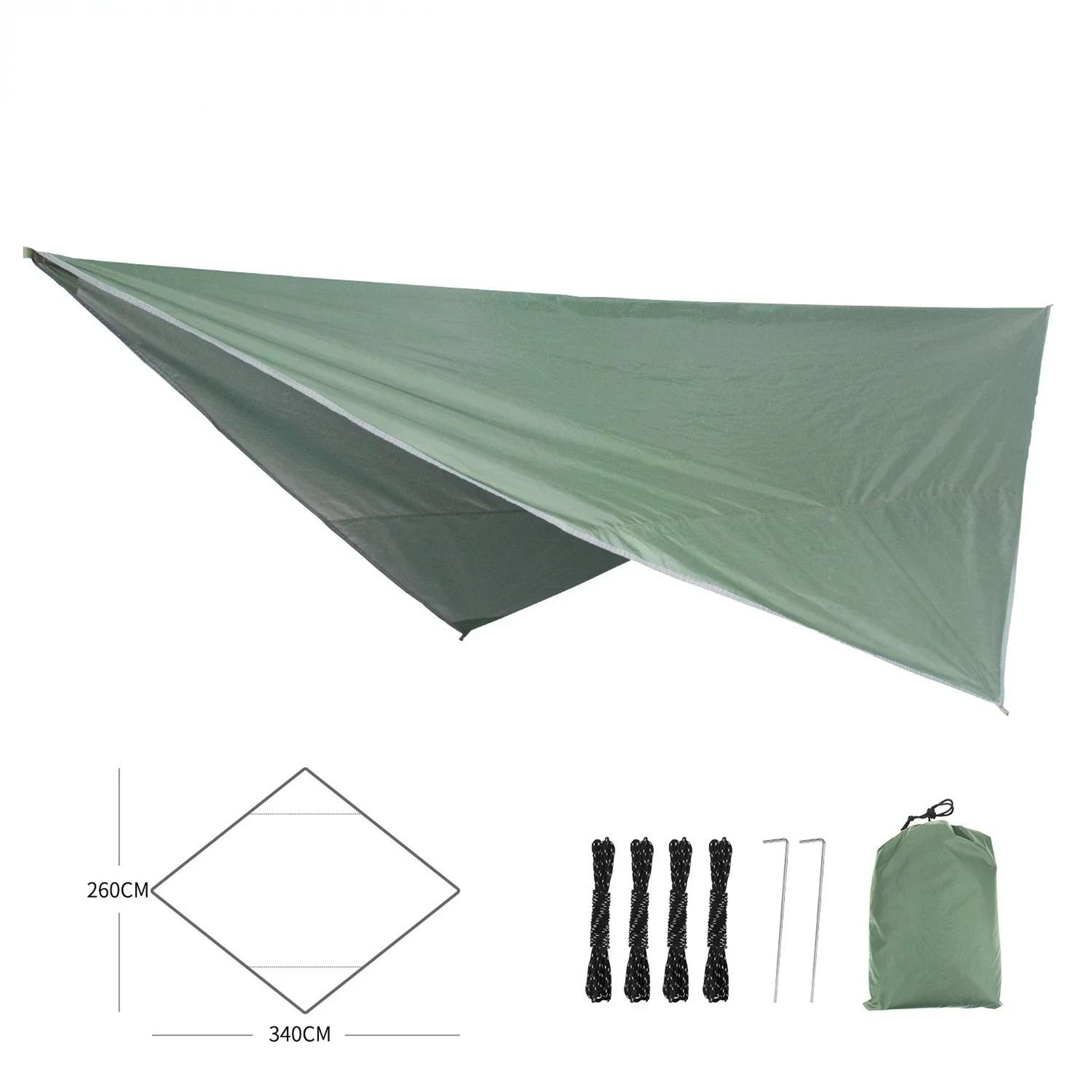 190t rhombus waterproof tarp tent shade - camping hammock rain fly & uv sunshade canopy (340x260cm)