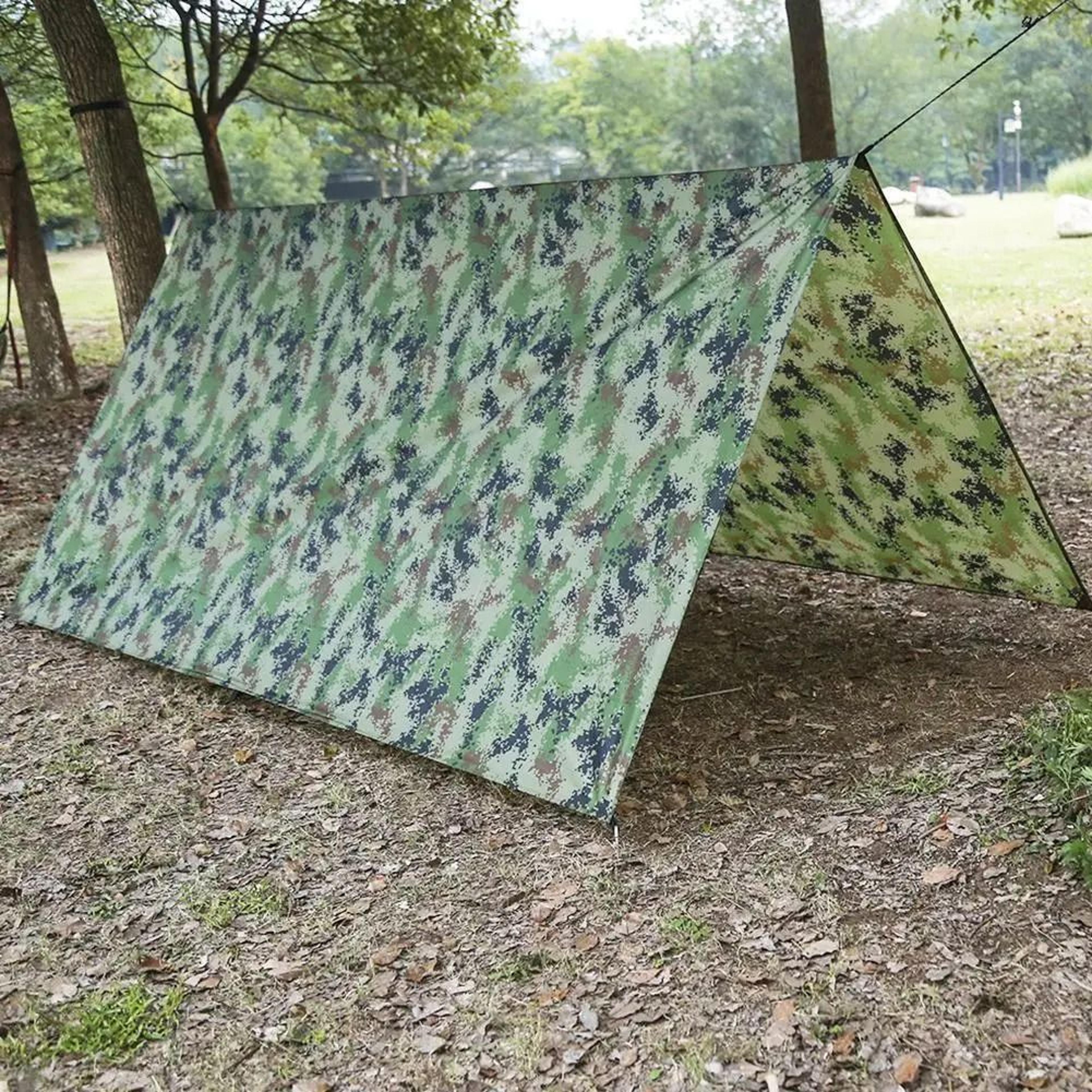 100x145cm outdoor ultralight camouflage tarp - waterproof camping sunshade & beach ground mat