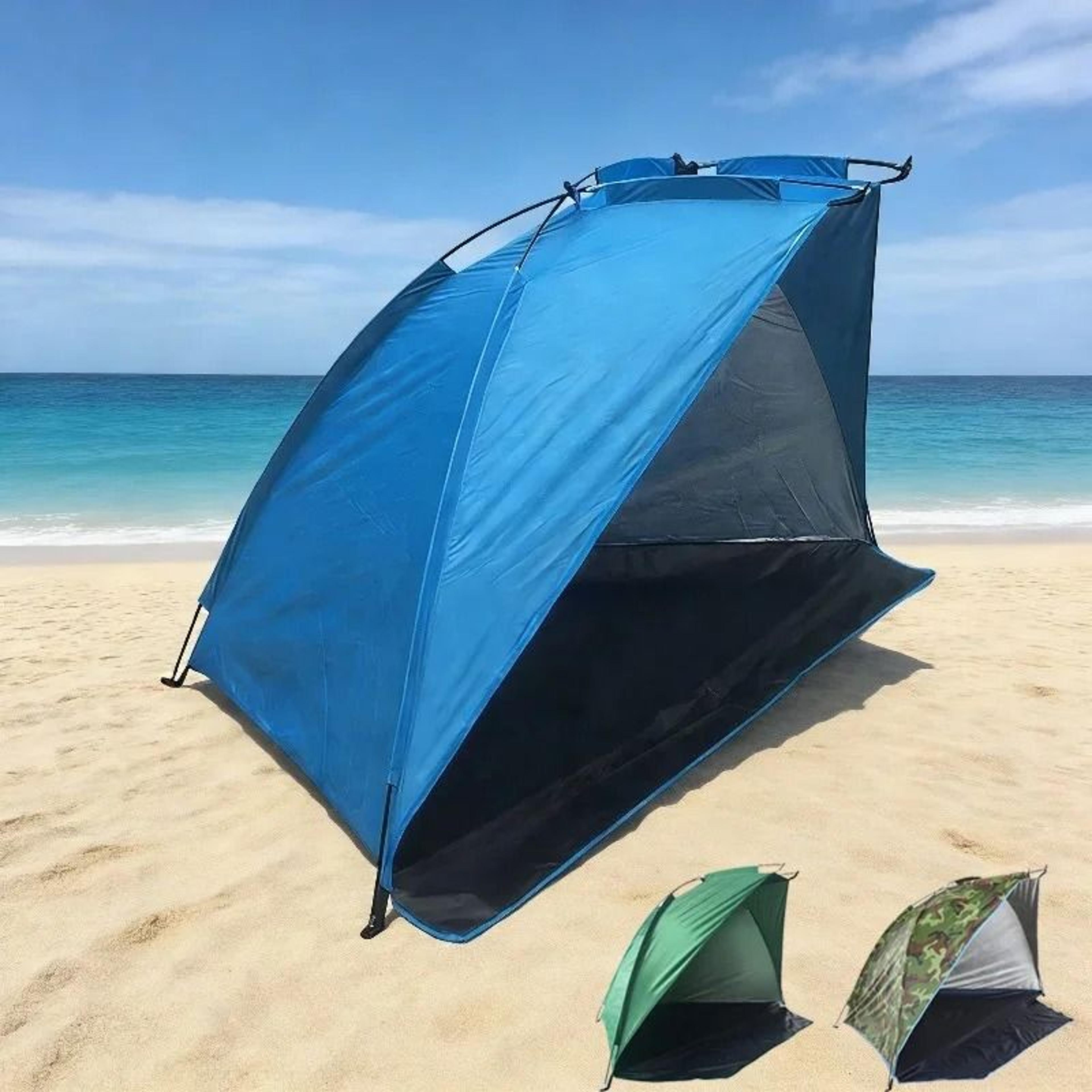 ultralight 2-person automatic pop-up beach tent - portable anti-uv sun shelter with carrying bag for fishing & camping