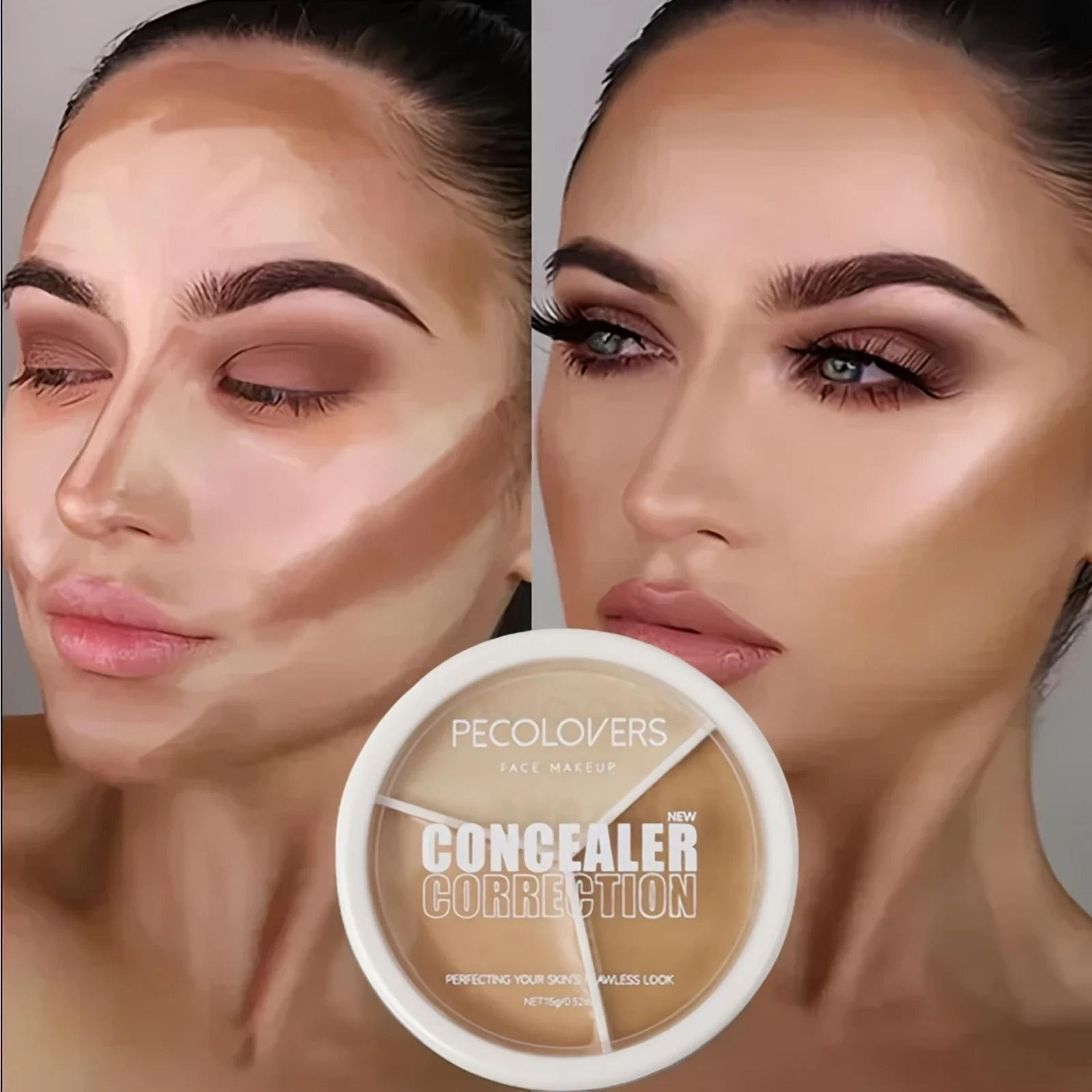 waterproof cream concealer palette - full coverage spot, acne mark & dark circle cover
