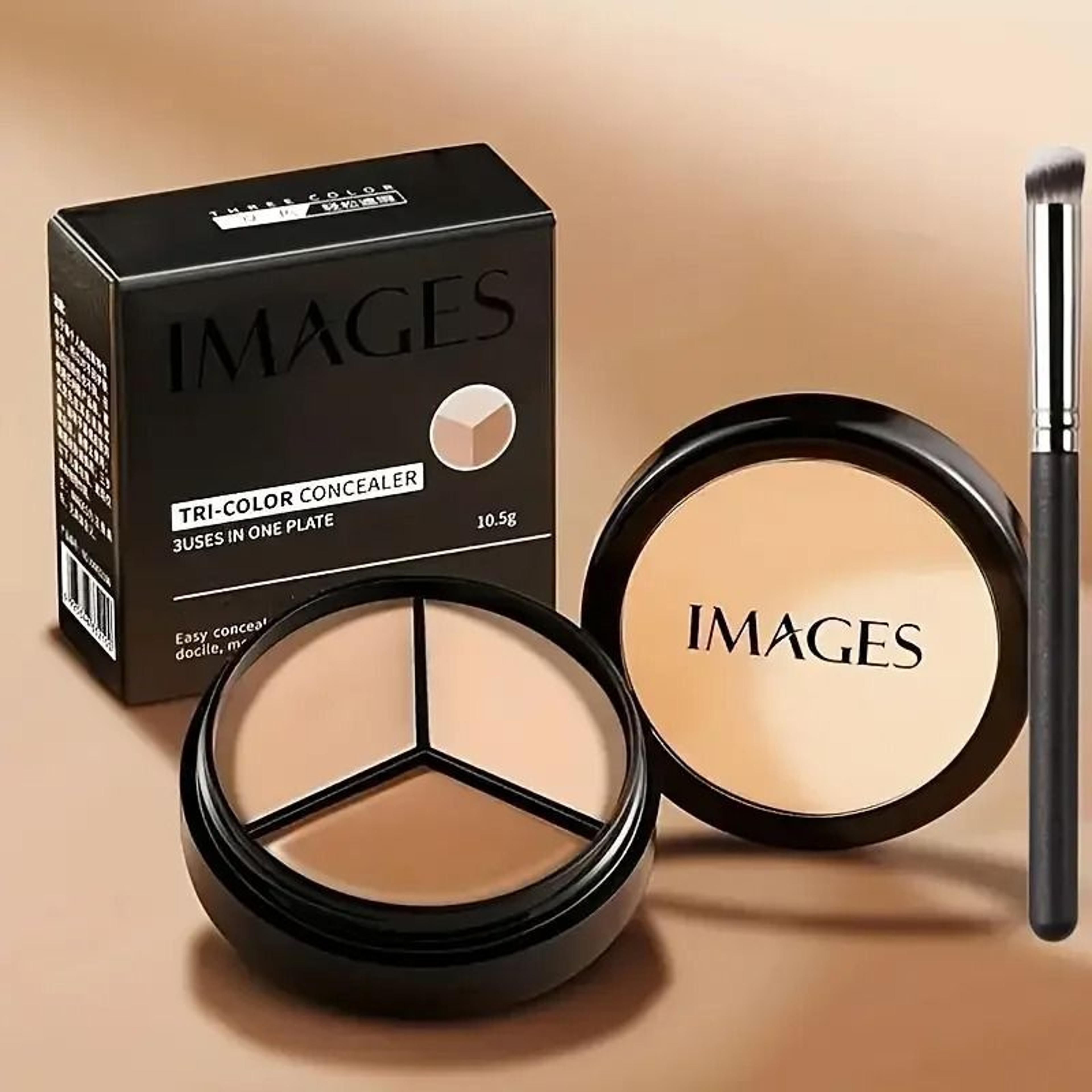 3-in-1 cream concealer palette - 3-color correcting, blemish & dark circle contour balm